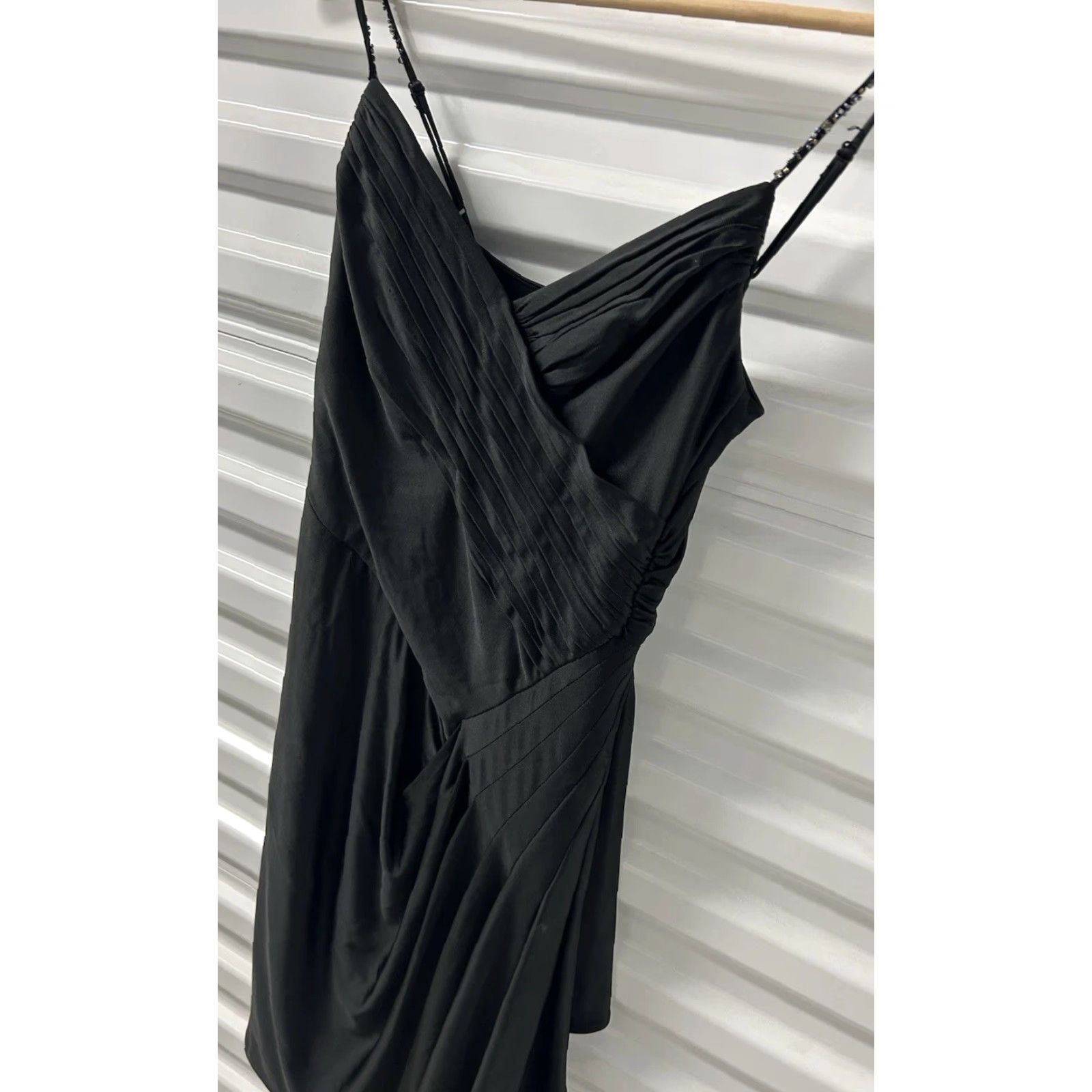 Bcbgmaxazria BCBGMAXAZRIA Dress Women’s Chiffon Midi Spaghetti Strap Sleeveless Empire Waist Black XS Size XS / US 0-2 / IT 36-38 - 4 Thumbnail