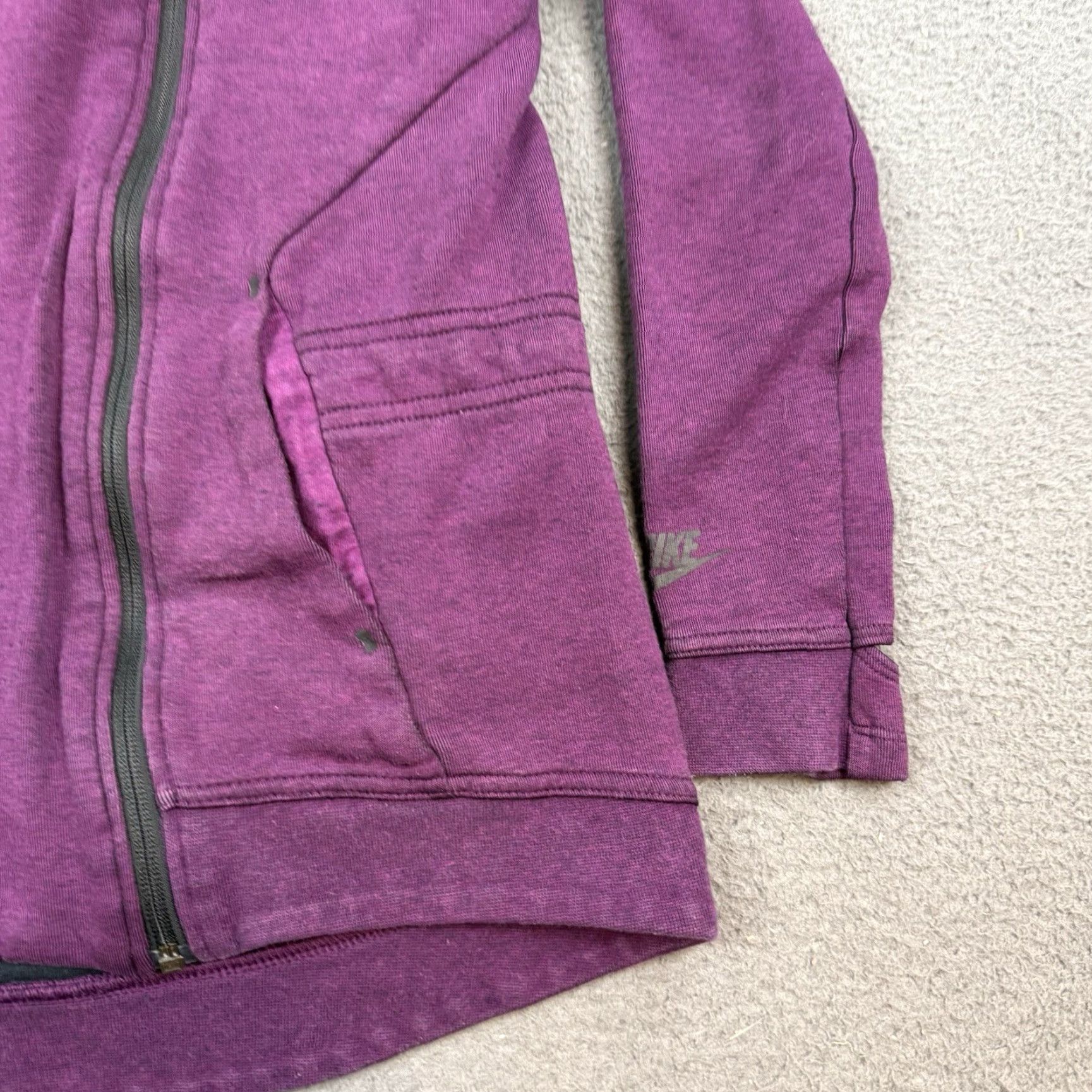 Nike Nike Tech Jacket Womens Small Purple Full Zip Hooded Fleece Cape Sportswear Jacket Size S / US 4 / IT 40 - 2 Thumbnail