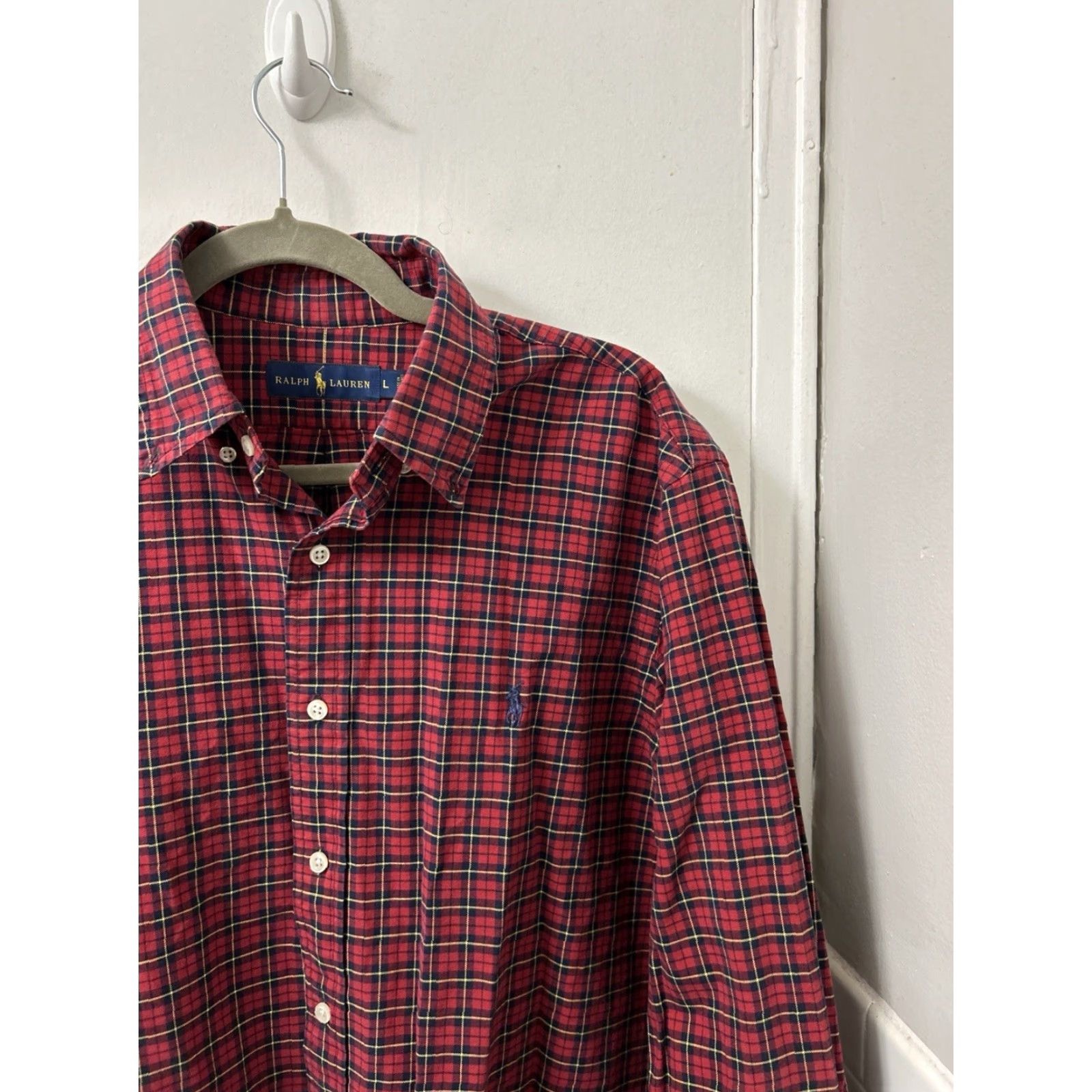 Ralph Lauren Ralph Lauren Shirt Mens Large Red Oxford Plaid Button Down L/S Blue Pony Button-Up Shirts Size US L / EU 52-54 / 3 - 4 Thumbnail