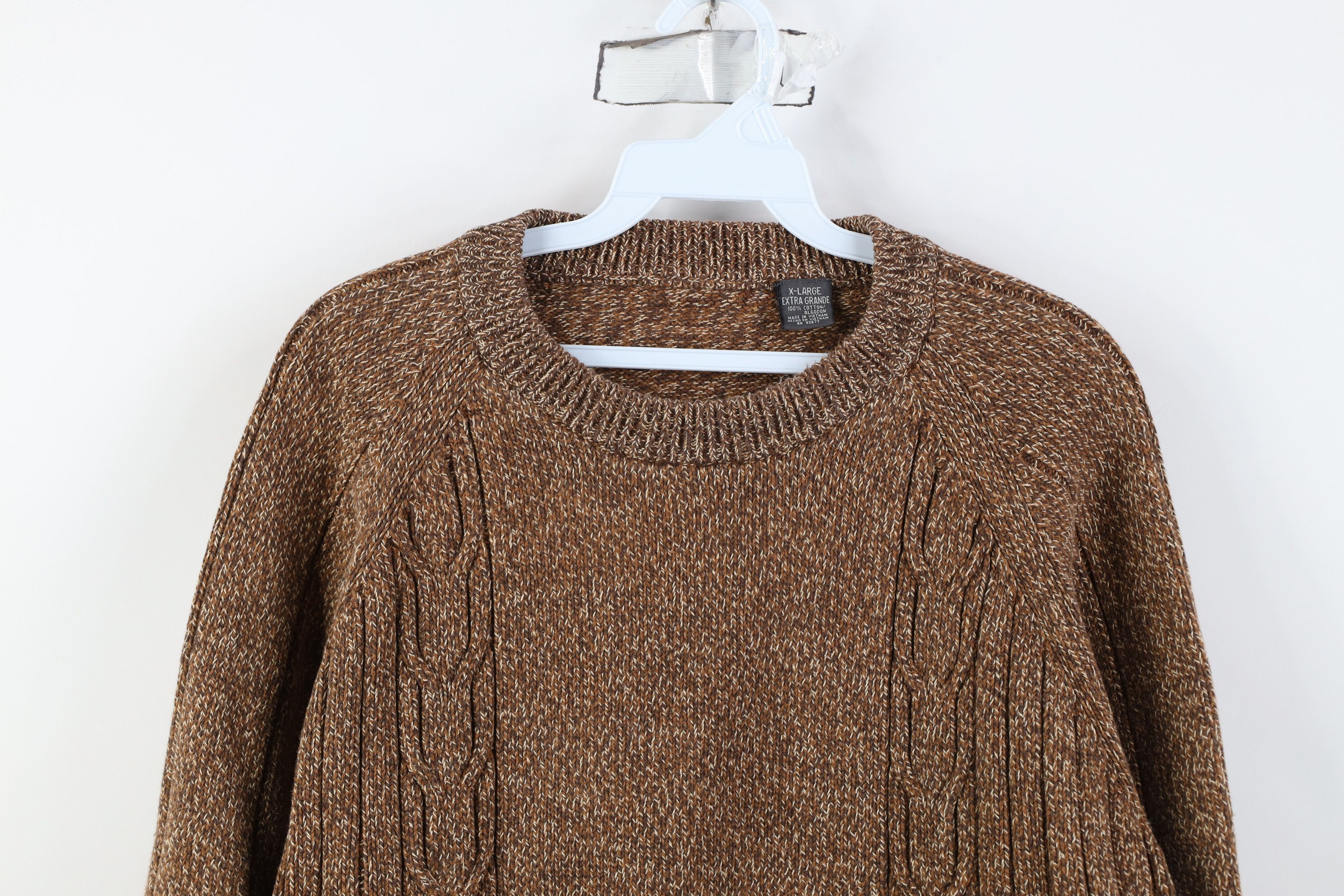 Vintage Vintage 90s Streetwear Heavy Cotton Ribbed Cable Sweater Size XL / US 12-14 / IT 48-50 - 2 Thumbnail