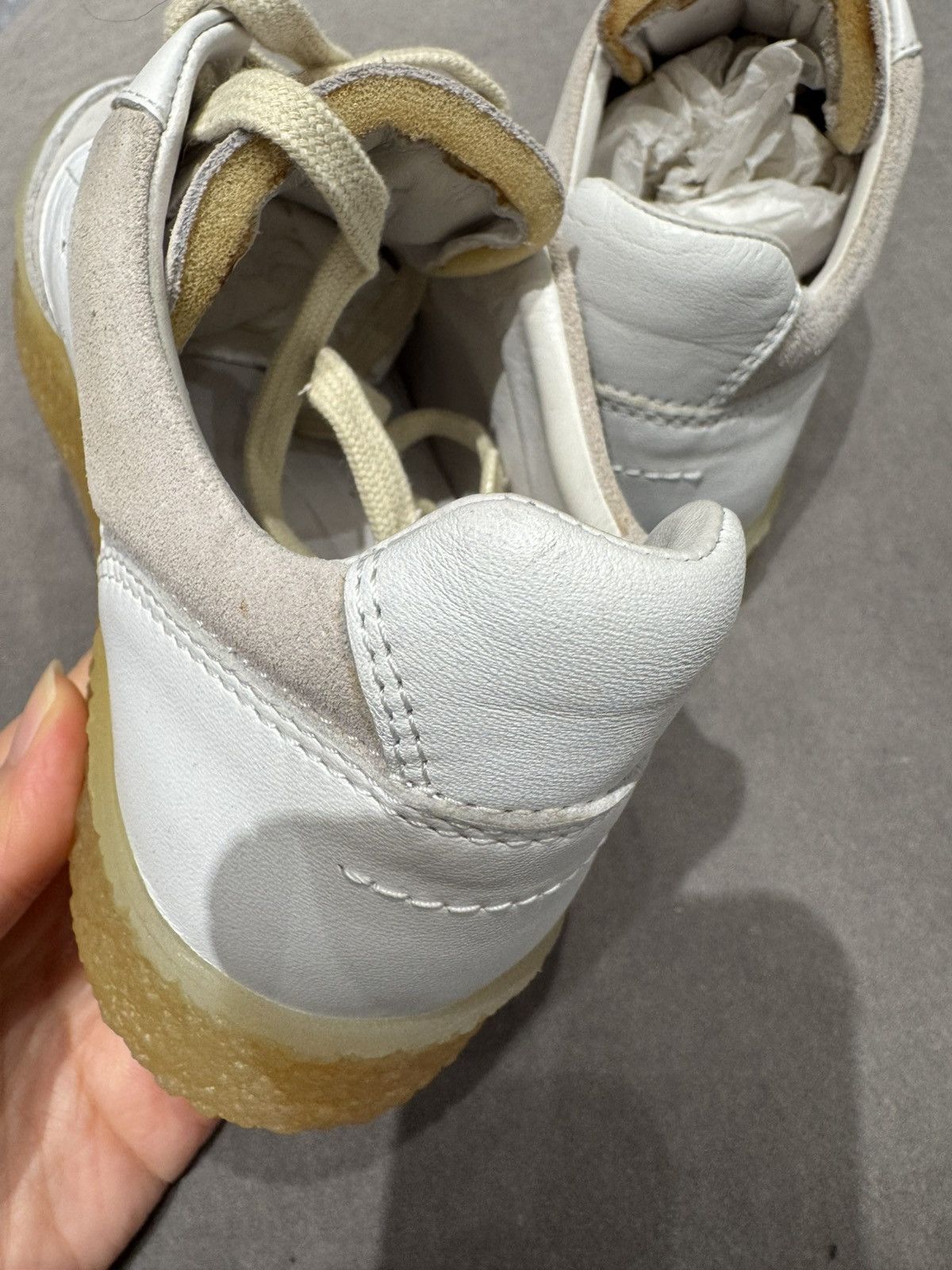 Maison Margiela 95New Leather & Suede Low-Top Sneakers - WHITE, 36 - No box Size US 6 / IT 36 - 8 Thumbnail