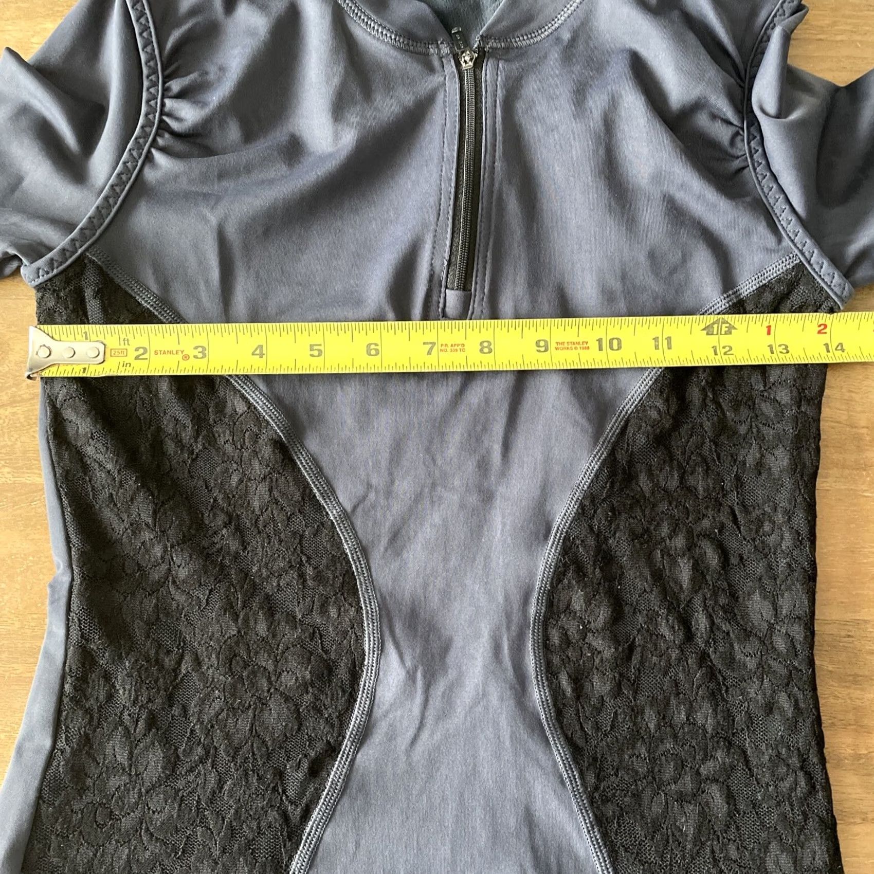 Vintage Vimmia Sweatshirt 1/2 Zip Womens Small Lace Pullover Long Sleeve Top Gray/Black Raglan Zip Mock Neck Slim Active Sports Pullover Women Size S / US 4 / IT 40 - 6 Thumbnail