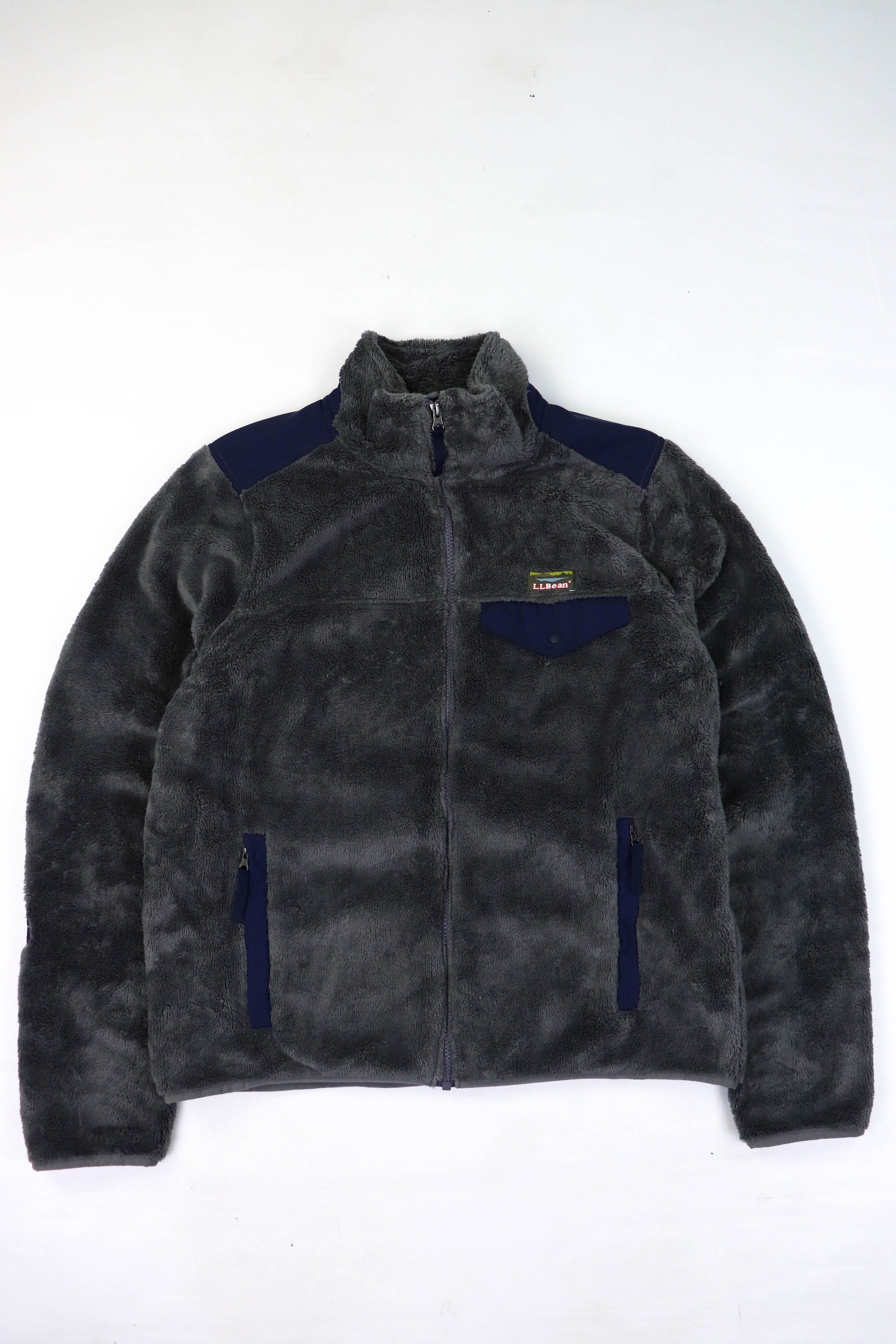 L.L. Bean L.L. Bean Gray/Blue Hi-Pile Full Zip Fleece Hiking Jacket Size US M / EU 48-50 / 2 - 1 Thumbnail