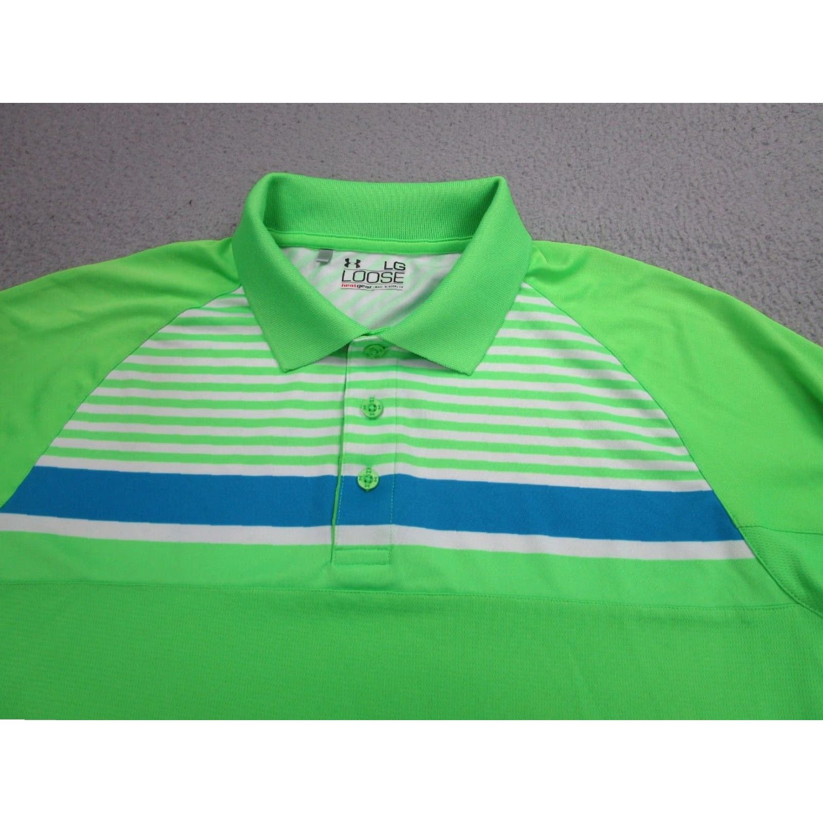 Under Armour Under Armour Polo Shirt Mens Large Green Neon Golf Rolling Hills Country Club Shirt Size US L / EU 52-54 / 3 - 3 Thumbnail