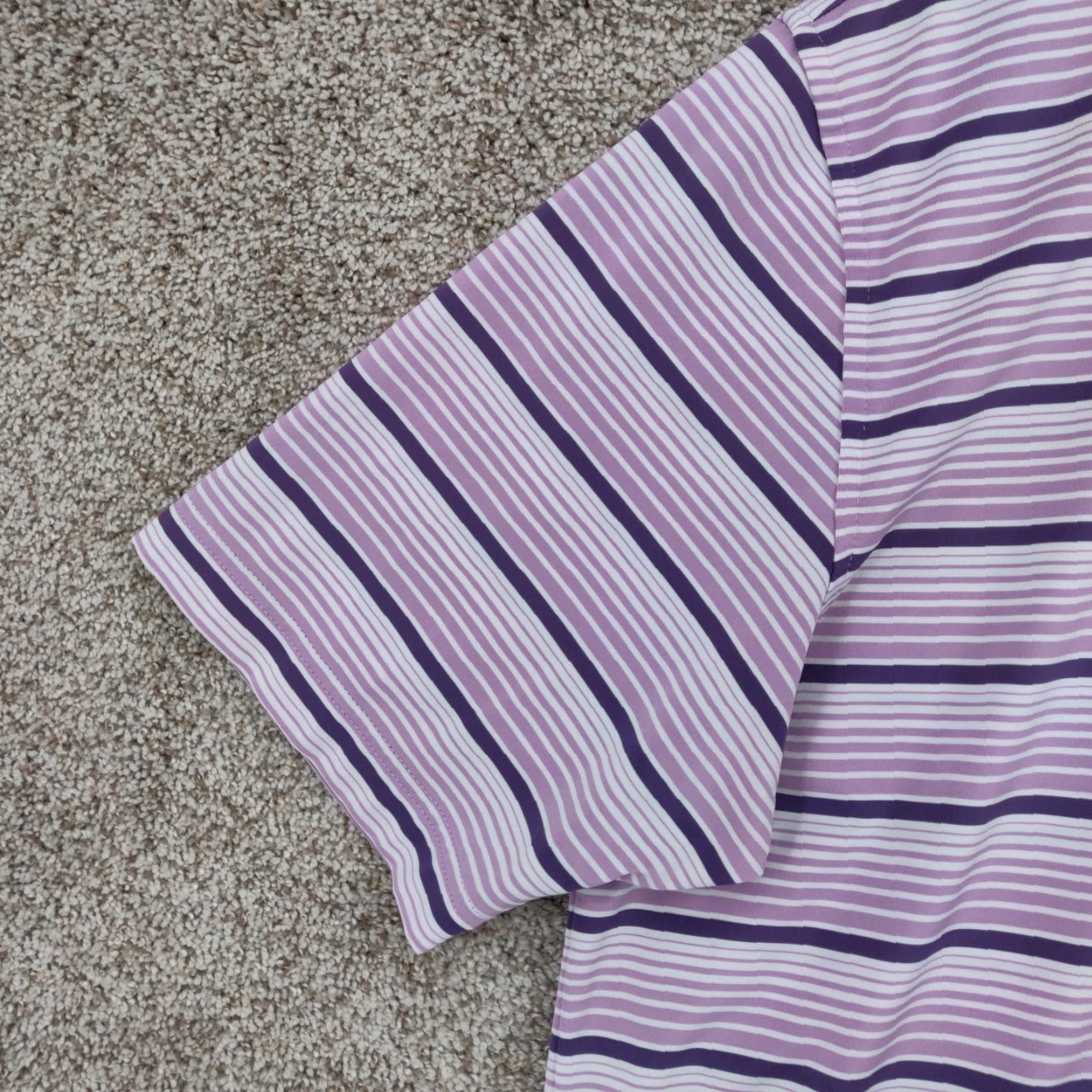 Peter Millar Peter Millar Summer Comfort Polo Shirt Mens Large Purple Striped Golf Shirt Size US L / EU 52-54 / 3 - 3 Thumbnail