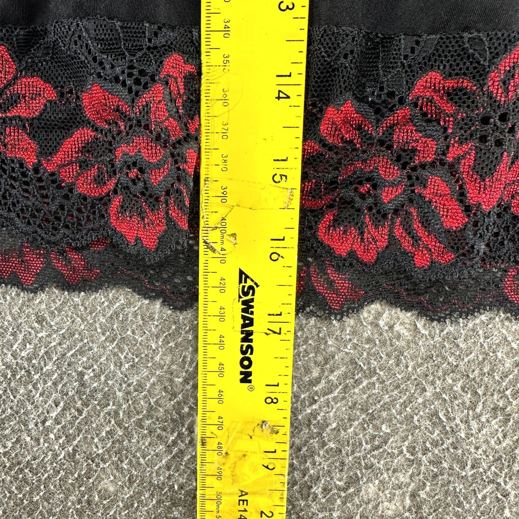 Vintage VINTAGE Lace Slip Womens M Black Red Rose Floral Padded Nylon Lingerie Dress Y2K Tank Sleeveless Racerback Sweetheart Strap Nylon Lace Cotton Size M / US 6-8 / IT 42-44 - 5 Thumbnail