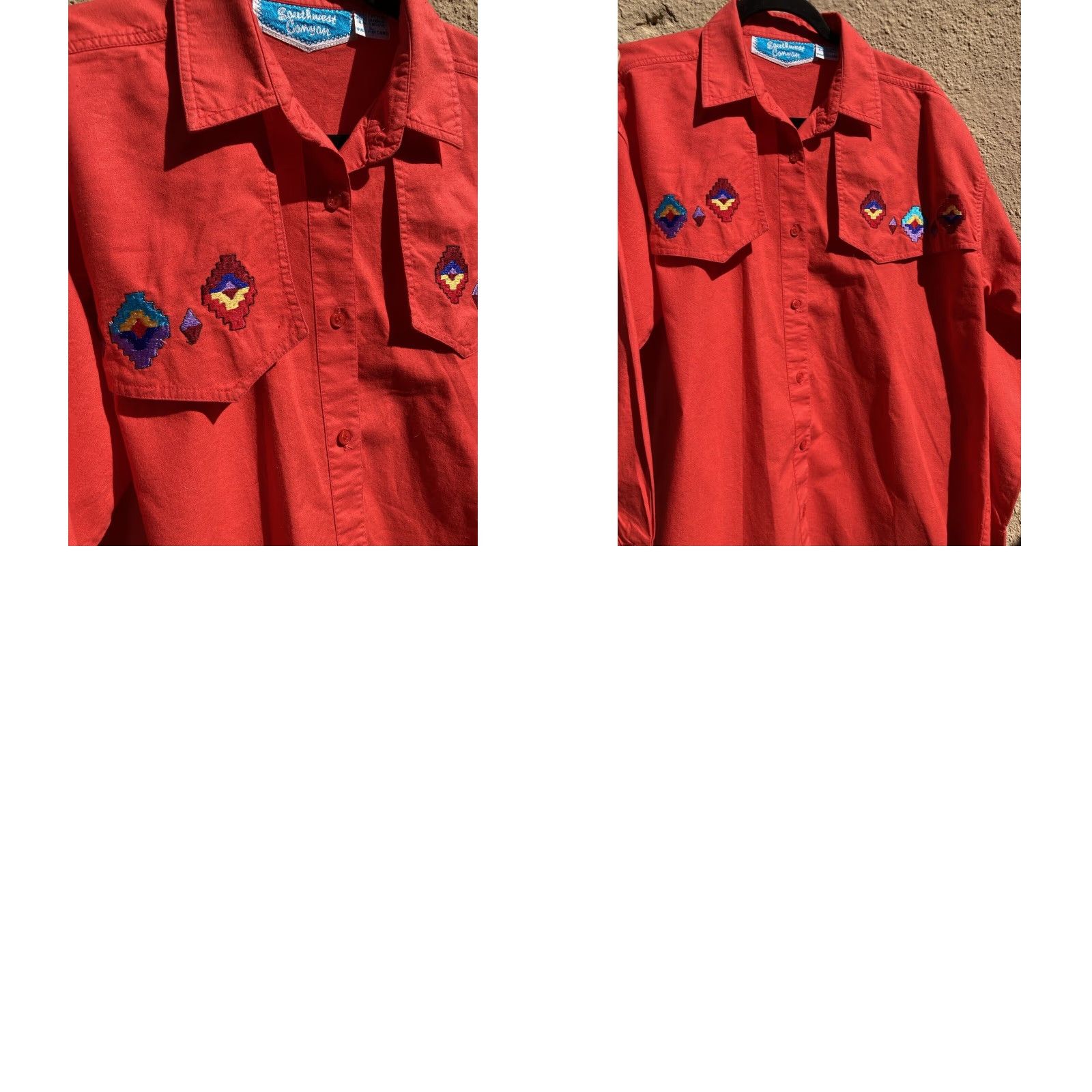 Vintage Southwest Canyon Western Shirt Red Embroidery Vintage L Rockabilly Womens Size L / US 10 / IT 46 - 9 Thumbnail