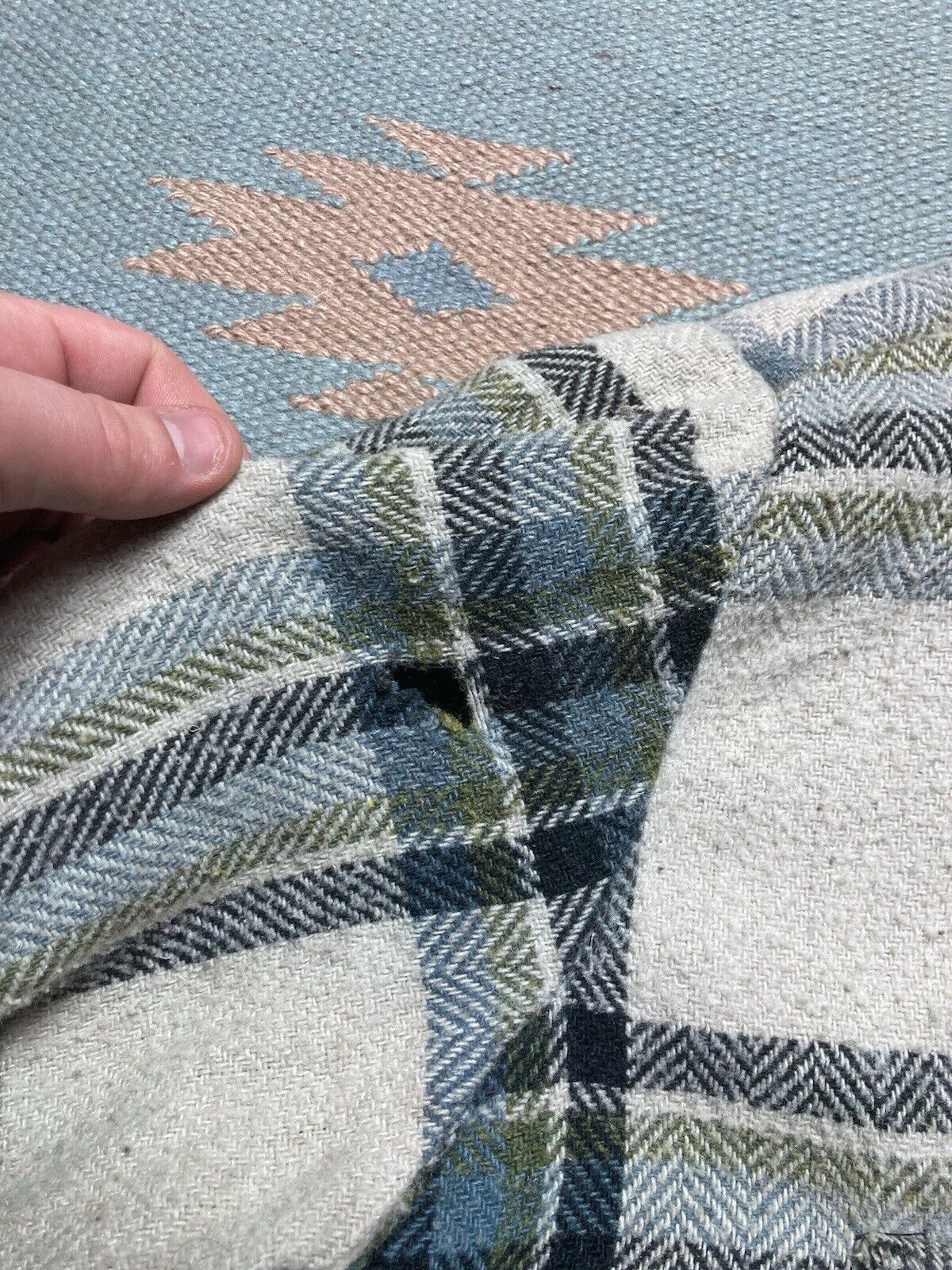 Vintage VTG 70s Kmart wool flannel shirt plaid distressed CPO large Size US L / EU 52-54 / 3 - 7 Thumbnail