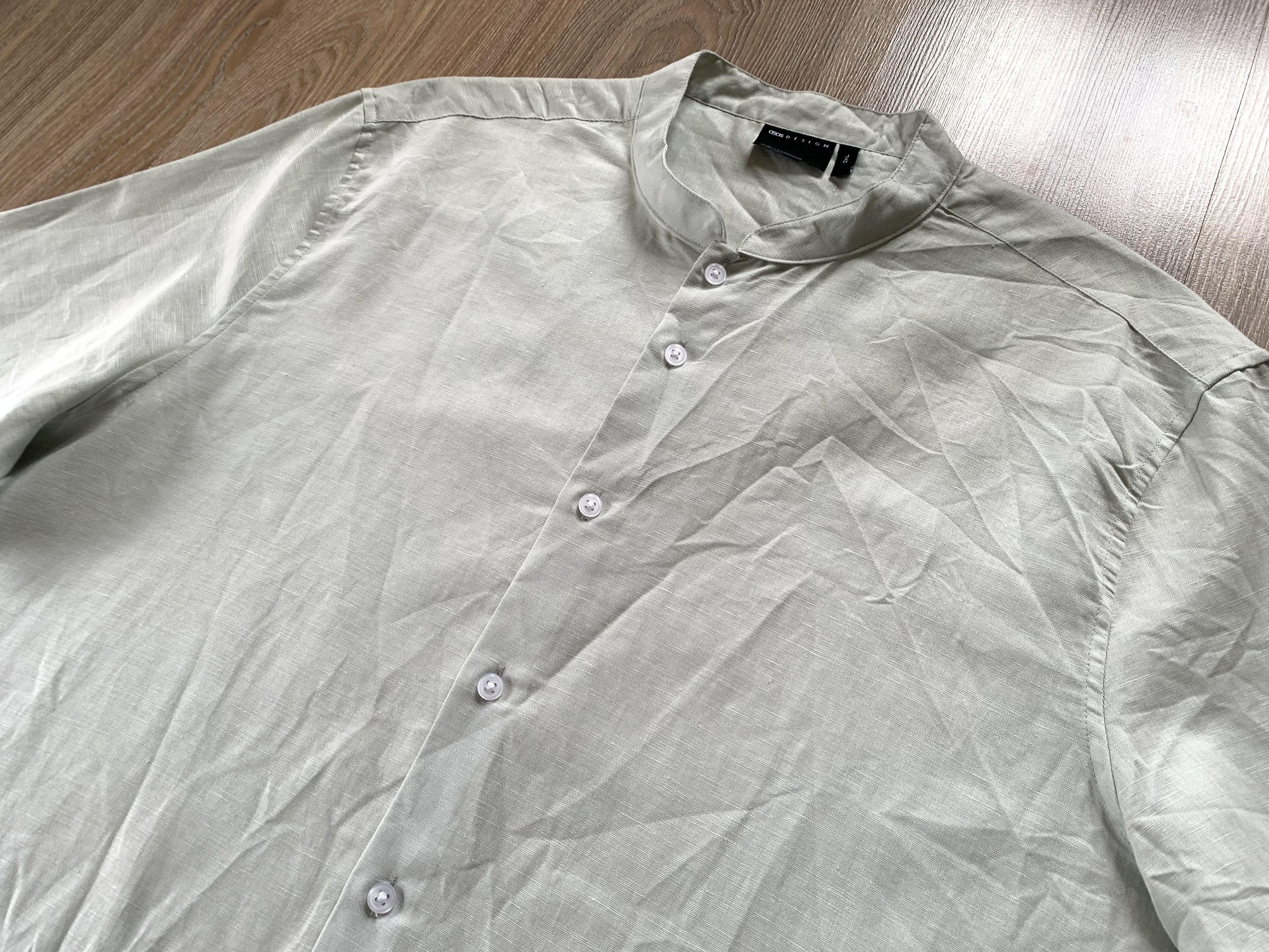 Asos × Designer Asos Basic Beige Linen Shirt Size US XXL / EU 58 / 5 - 4 Thumbnail