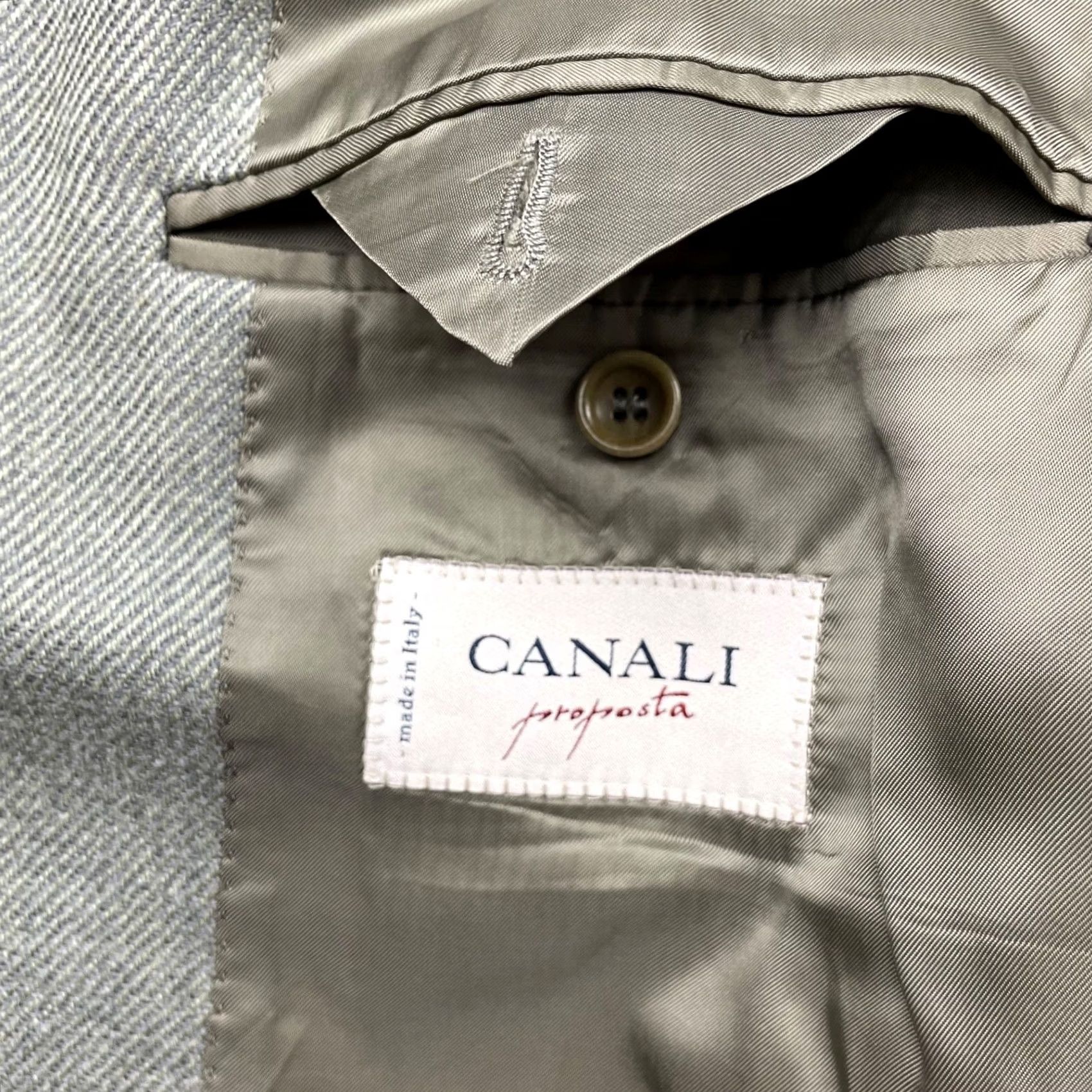 Canali Canali Blazer Men's Flannel Tweed Green/Gray 42R US Italy Wool Size 42R - 5 Thumbnail