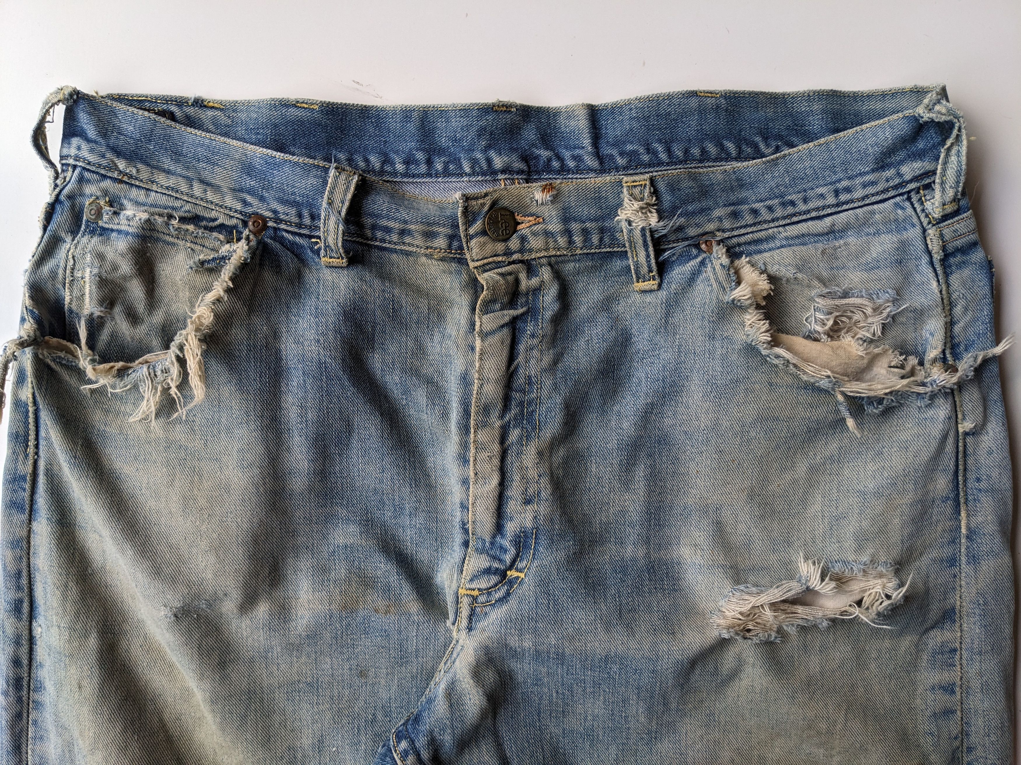 Lee Vintage 50s Lee distressed selvedge jeans Size US 37 - 5 Thumbnail