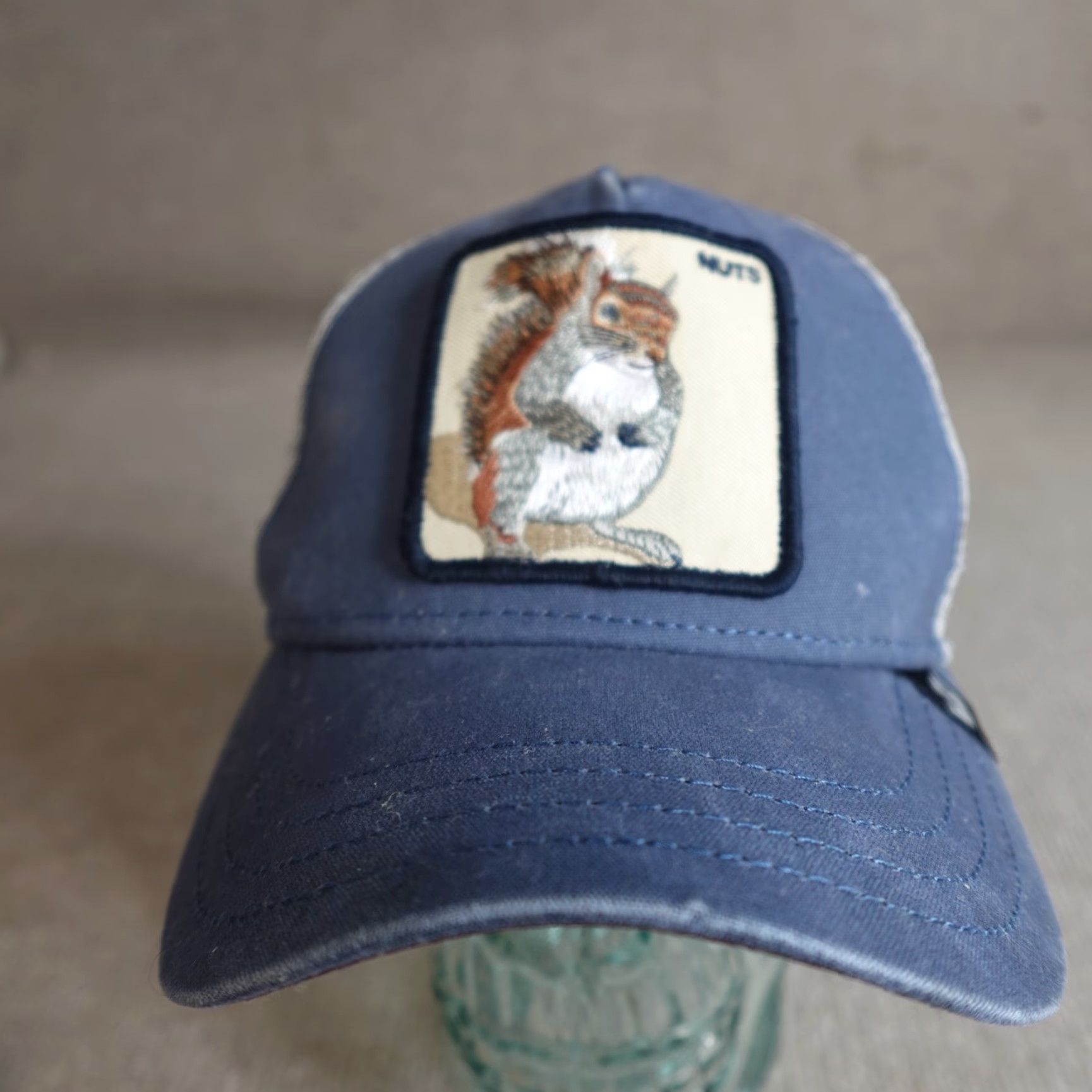 Goorin Bros. VINTAGE Goorin Bros Hat Blue Trucker Snapback Nuts Squirrel Men One Size Blue Trucker Hat Mens Size ONE SIZE - 2 Thumbnail