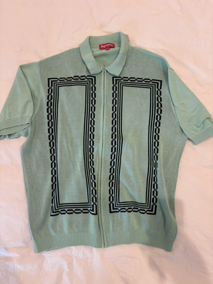 Supreme Supreme SS22 Abstract Textured Zip Polo (L) | Grailed