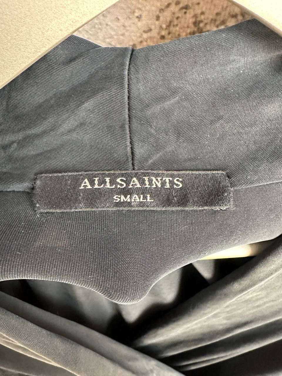 Allsaints AllSaints Tame Dress Black Wrap-Front Cupro Long Sleeve Size S / US 4 / IT 40 - 9 Thumbnail