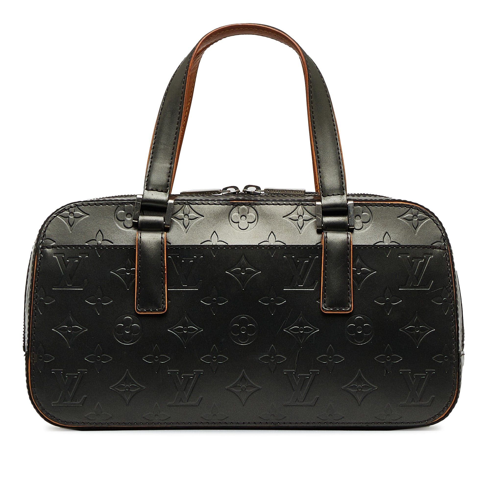 image of Louis Vuitton Monogram Mat Shelton Handbag in Grey, Women's
