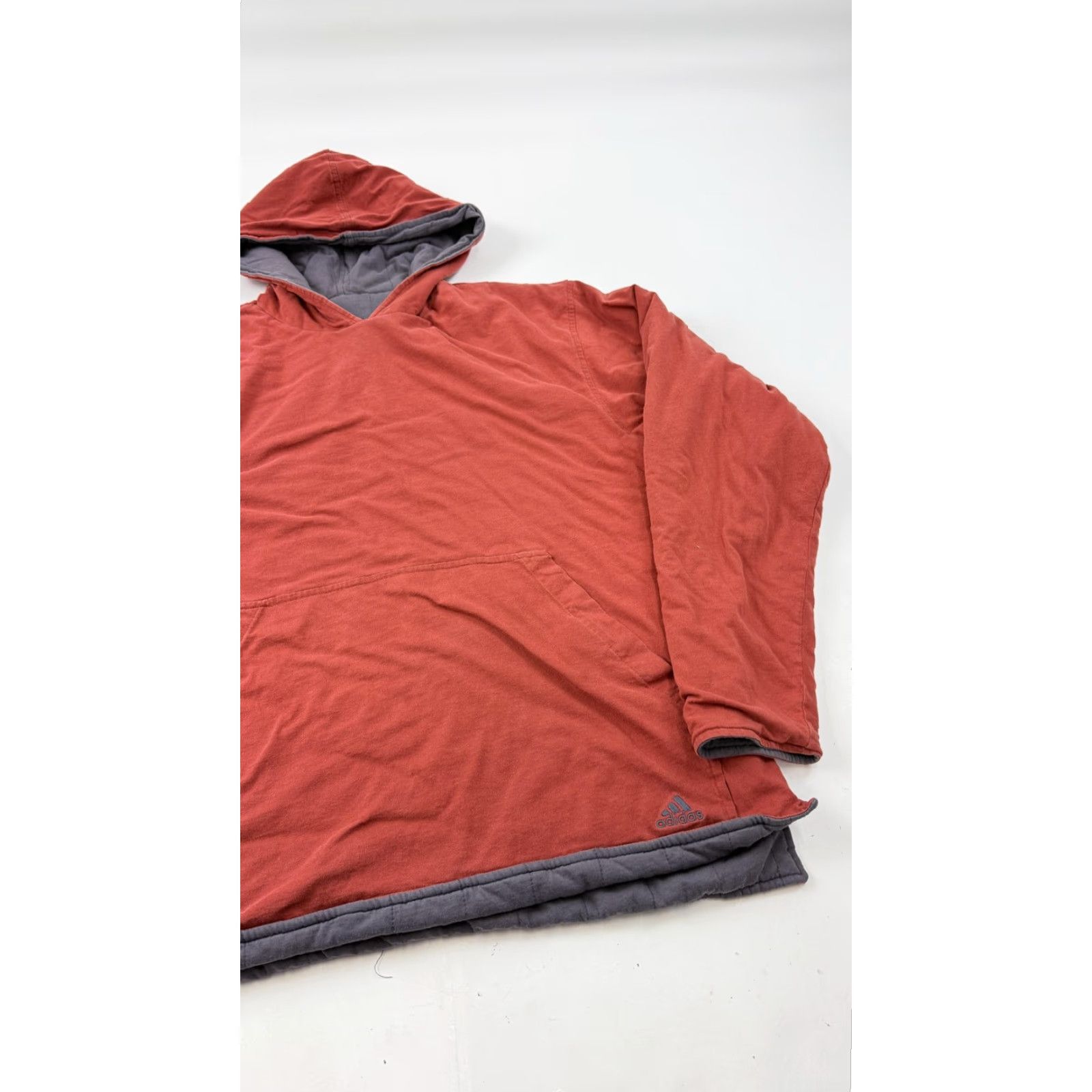 Adidas Adidas Hoodie Mens Large Reversible Pullover Quilted Red Gray Sweatshirt Size US L / EU 52-54 / 3 - 2 Thumbnail