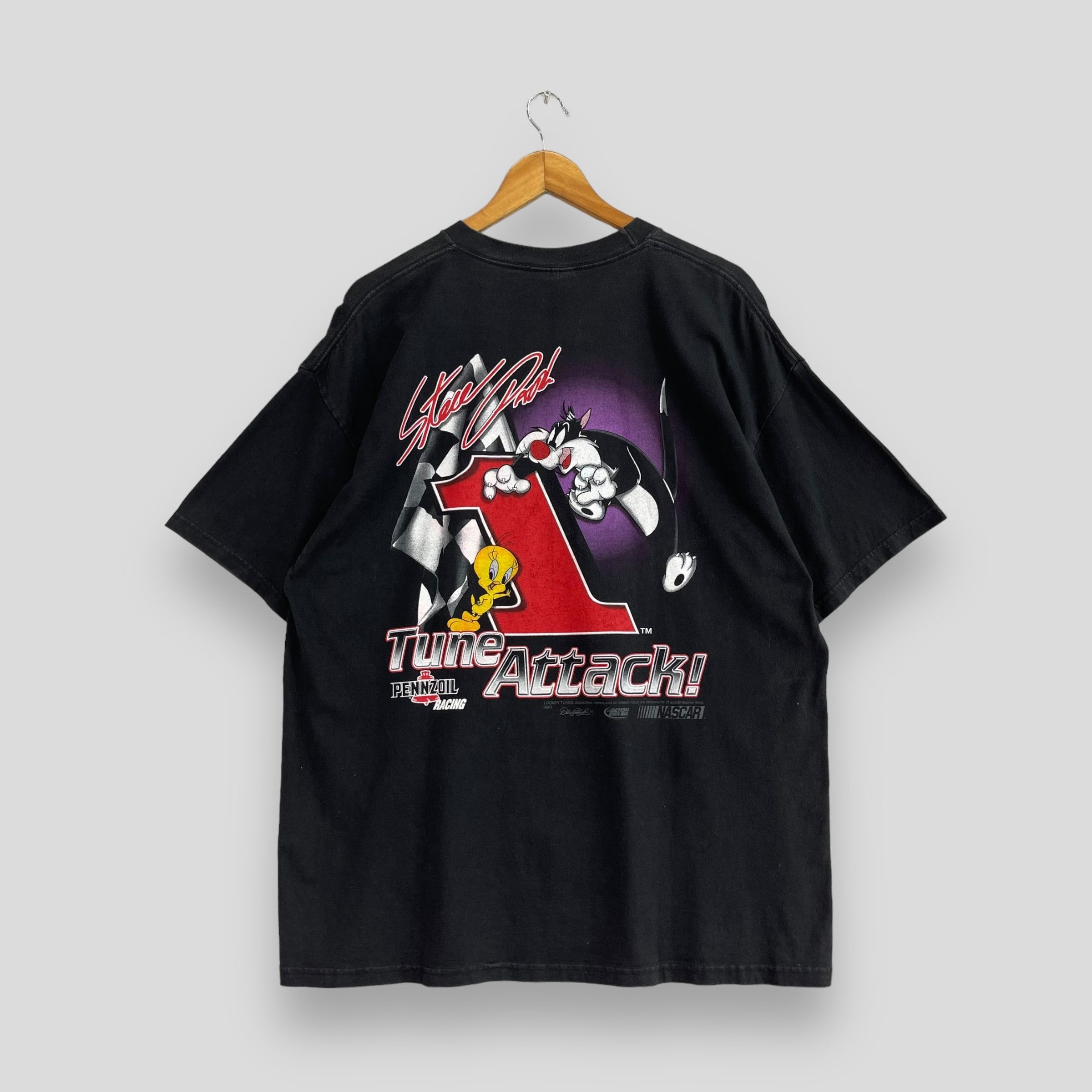 NASCAR × Vintage × Warner Bros Vintage Looney Tunes Cartoons Steve Park Nascar Tshirt Size US L / EU 52-54 / 3 - 5 Thumbnail