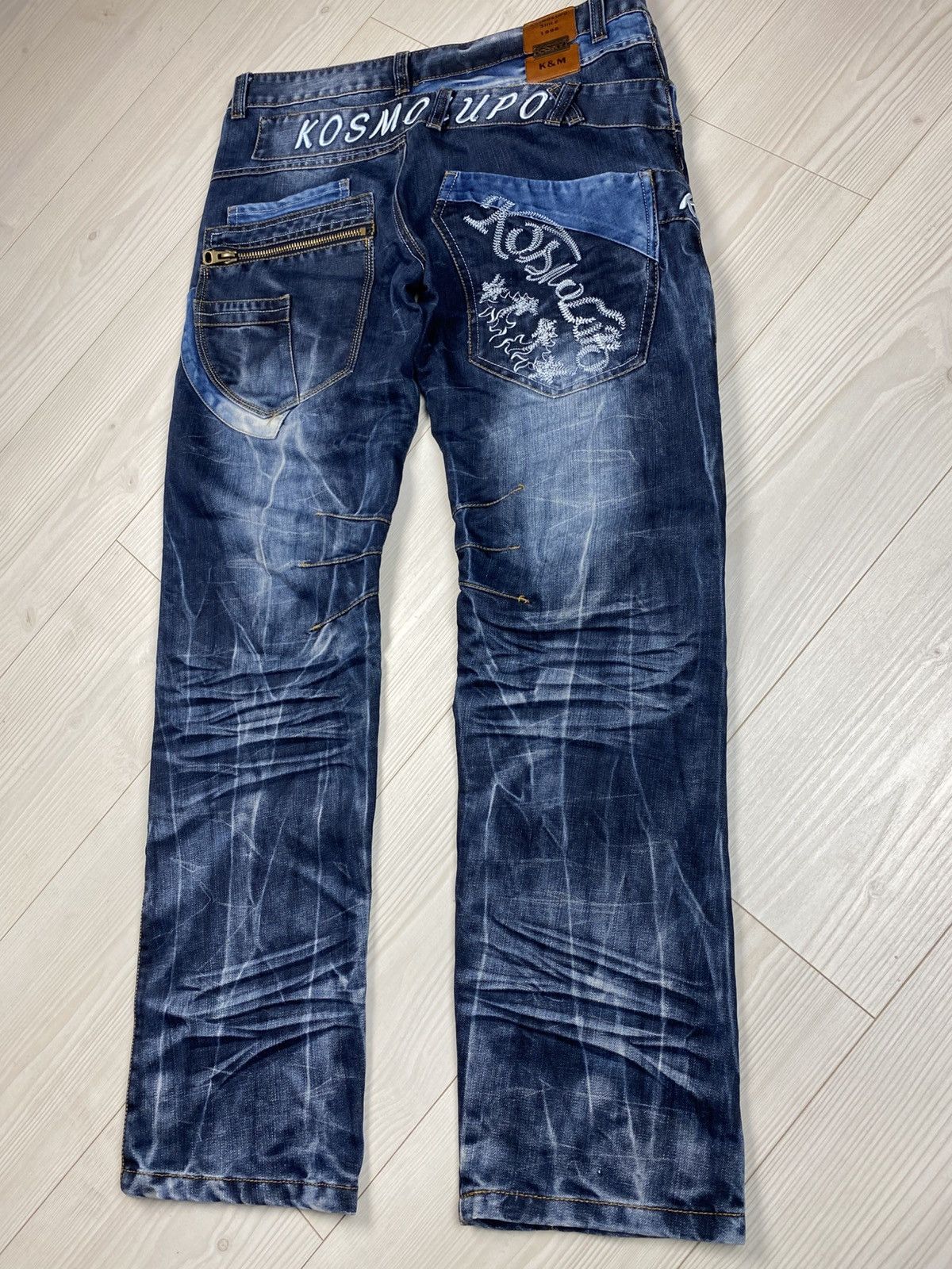 Japanese Brand Avantgarde Kosmo Lupo Denim Jeans Multipockets Rare Big Logo Size US 36 / EU 52 - 18 Thumbnail