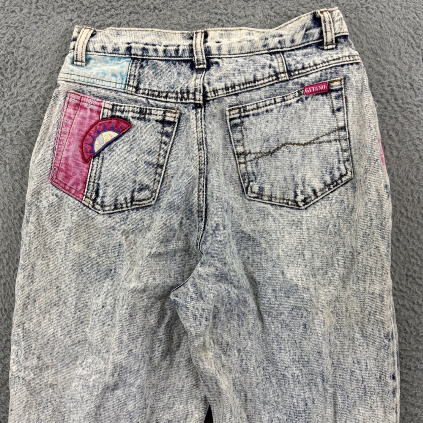 Vintage VINTAGE Gitano Jeans Womens 11/12 Acid Wash High Rise 80s Embroidered Ankle Zip Shirt? Size 34" / US 12 / IT 48 - 7 Thumbnail
