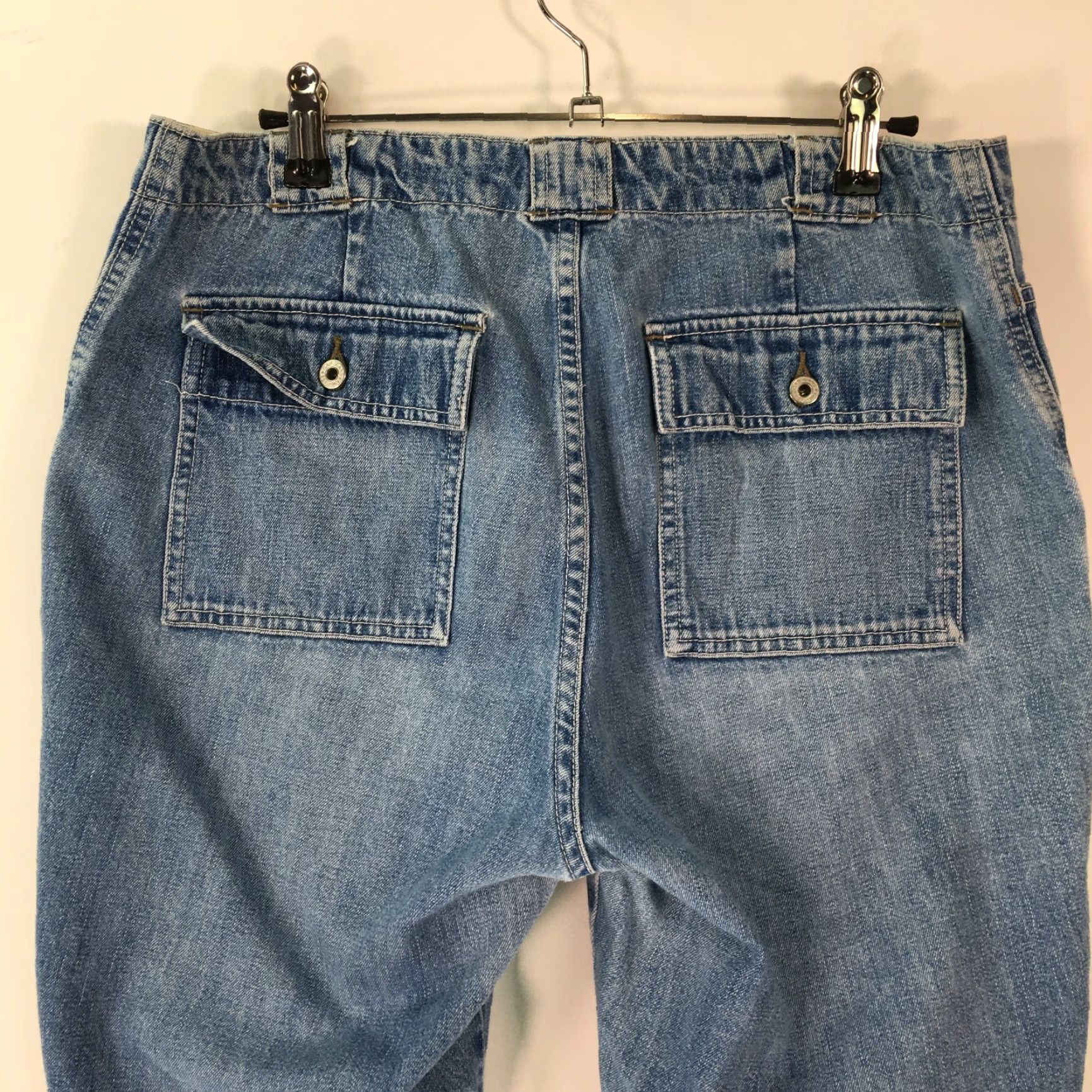 Gap VINTAGE Gap 1969 Denim Jeans Wide-Leg Womens Size 10 Blue 32x32 90s Bohemian Retro Distressed- Free? Size 32" / US 10 / IT 46 - 3 Thumbnail