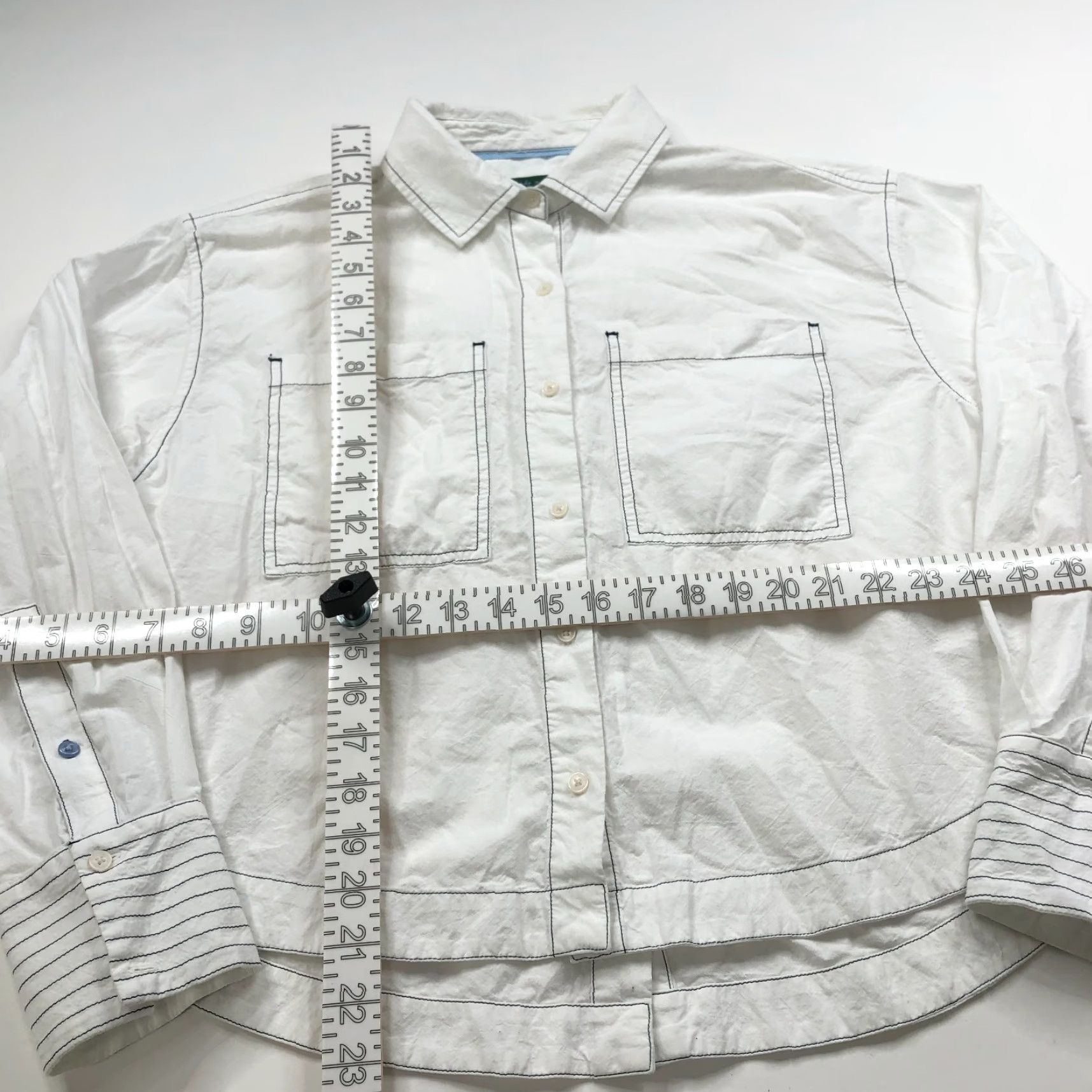 Scotch & Soda Scotch & Soda Shirt XS White Cotton Long Sleeve Button-Up Women's Cropped Shirt XS White Size XS / US 0-2 / IT 36-38 - 4 Thumbnail