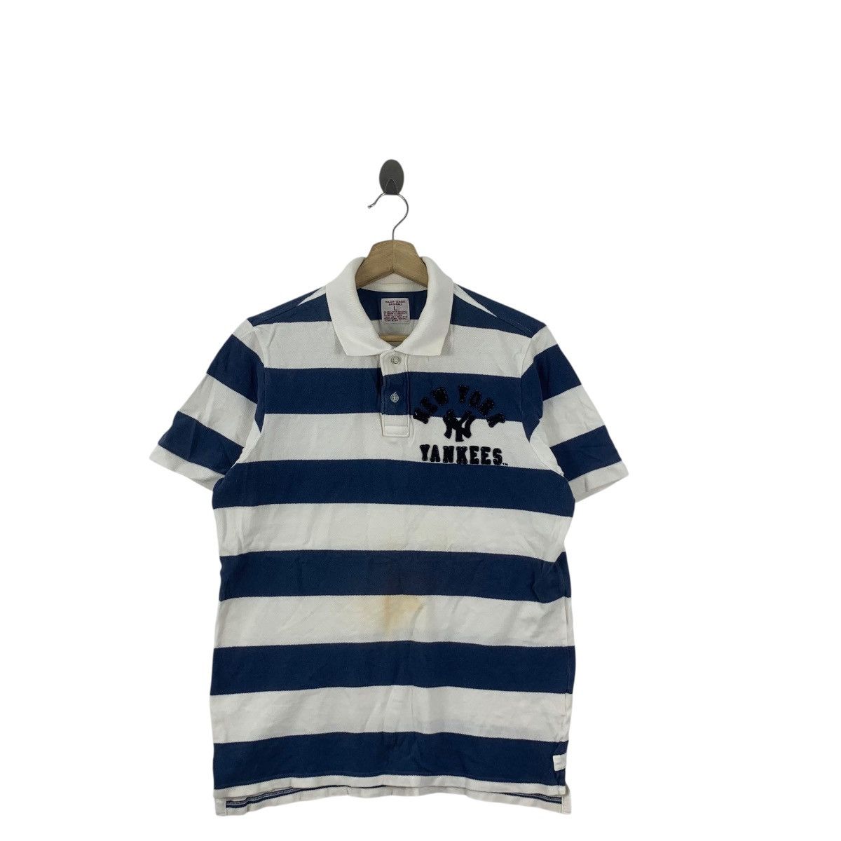 MLB Vintage MLB NEW YORK YANKEES Baseball Striped Polo Tee Shirt Size US M / EU 48-50 / 2 - 3 Thumbnail
