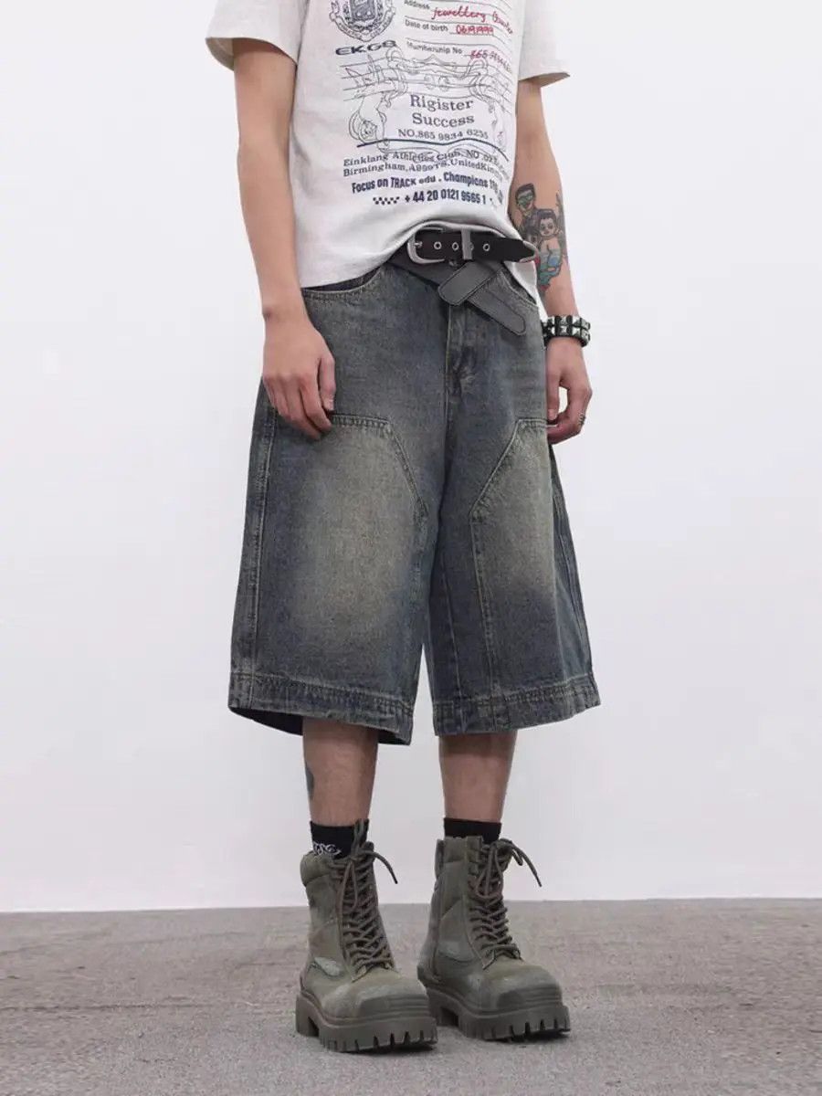 Japanese Brand × Jean Hip Hop Street Harajuku Denim Shorts Size US 31 - 1 Thumbnail