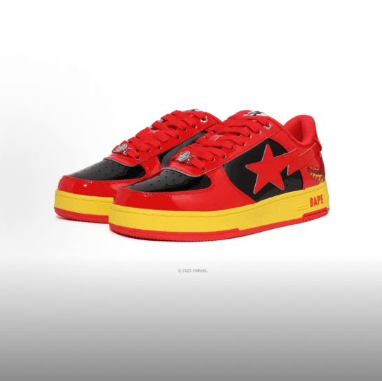Bape × Marvel Comics BAPE × Fantastic Four Patent Leather Low-Top Casual Sneakers Size US 10 / EU 43 - 5 Thumbnail