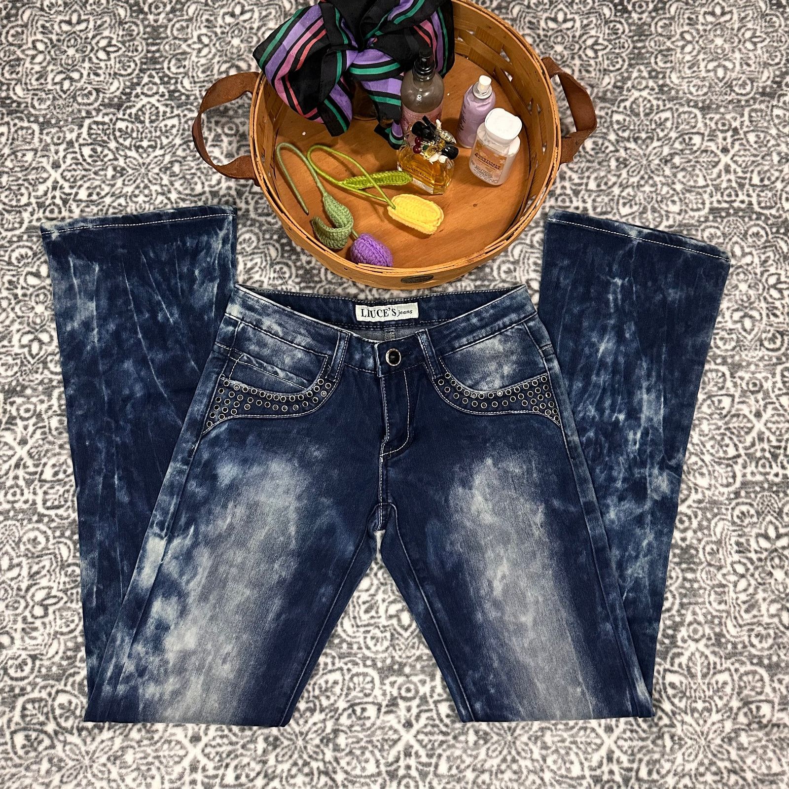 Vintage Vintage Y2k Luice's Acid Wash Embellished Jeans Size 1 Size 27" / US 4 / IT 40 - 2 Thumbnail