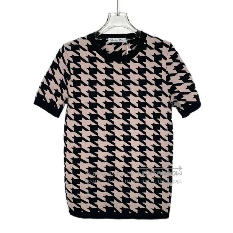 Dior Dior Colour-matched check cotton round-neck short-sleeved Size M / US 6-8 / IT 42-44 - 1 Thumbnail