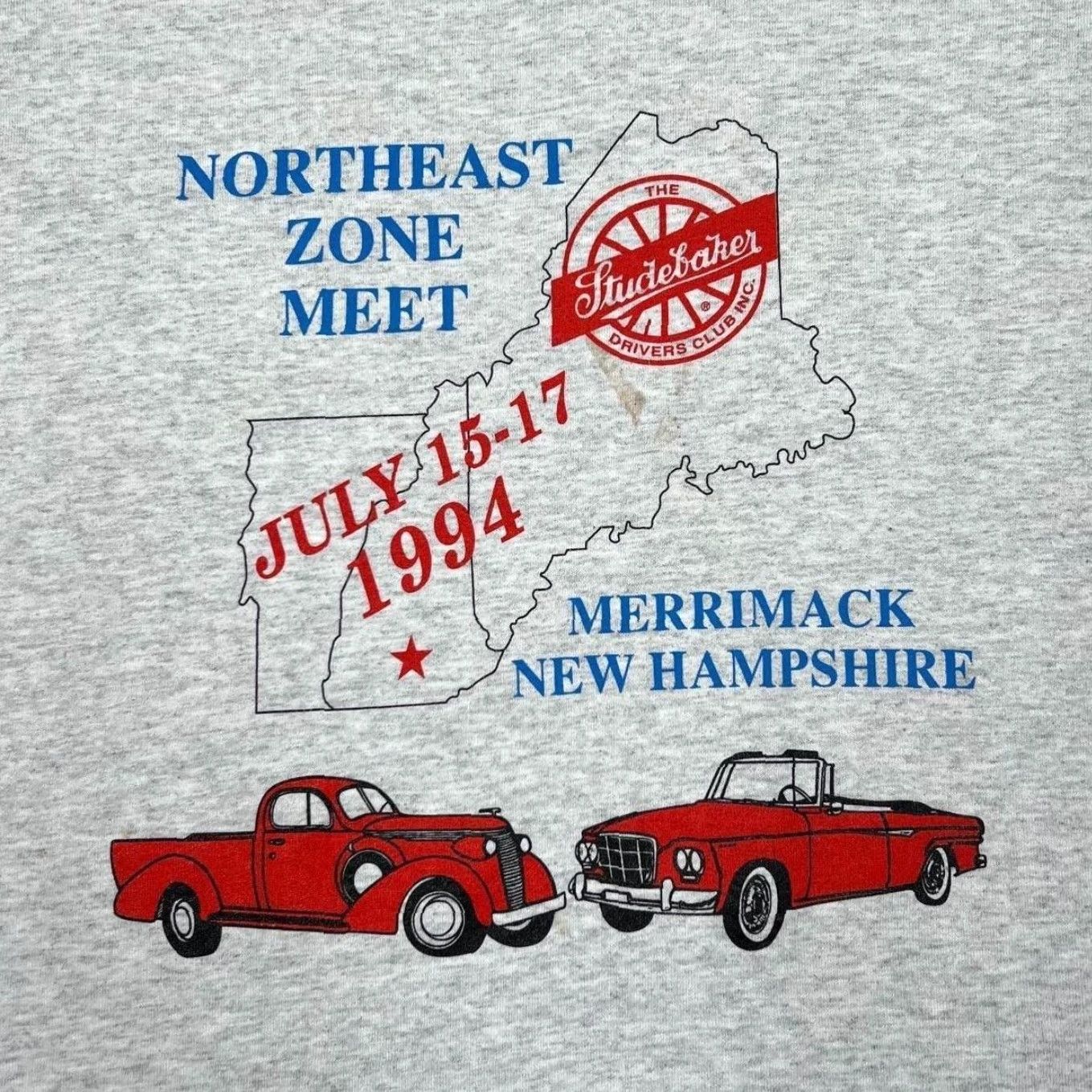 Jerzees VINTAGE Jerzees The Studebaker Drives Club Inc Graphic Single Stitch T-Shirt L XL Grey Mens Vintage Jerzees T-Shirt (1994) Size US L / EU 52-54 / 3 - 2 Thumbnail