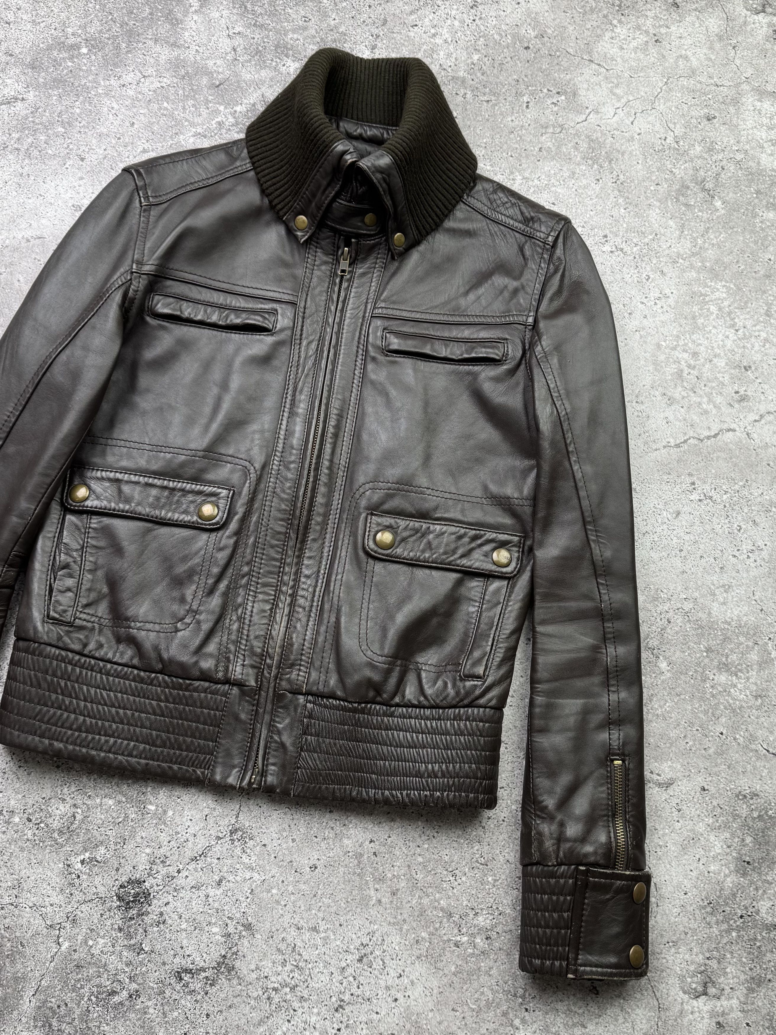 Japanese Brand Vintage Cropped Leather Jacket C397(V102) Size M / US 6-8 / IT 42-44 - 3 Thumbnail