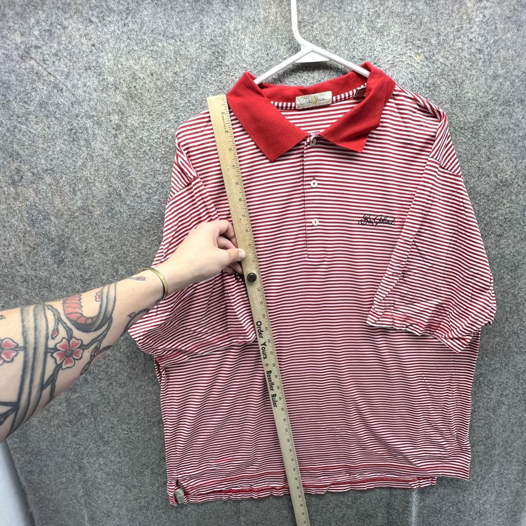 Peter Millar Peter Millar Polo Shirt Mens XL Red White Stripe Sea Island Golf Logo Cotton Size US XL / EU 56 / 4 - 6 Thumbnail