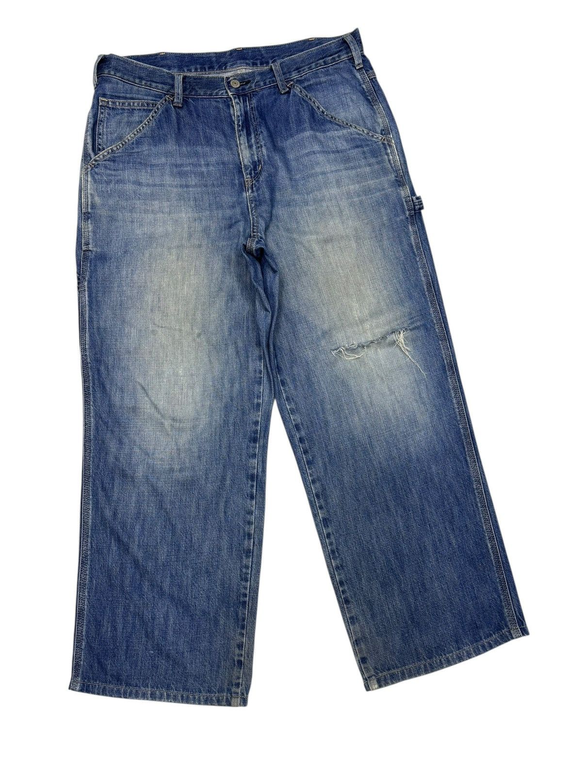 Kapital 🔥EDWIN WORKWEAR BAGGY JEANS DISTRESSED DENIM JEANS Size US 34 / EU 50 - 4 Thumbnail