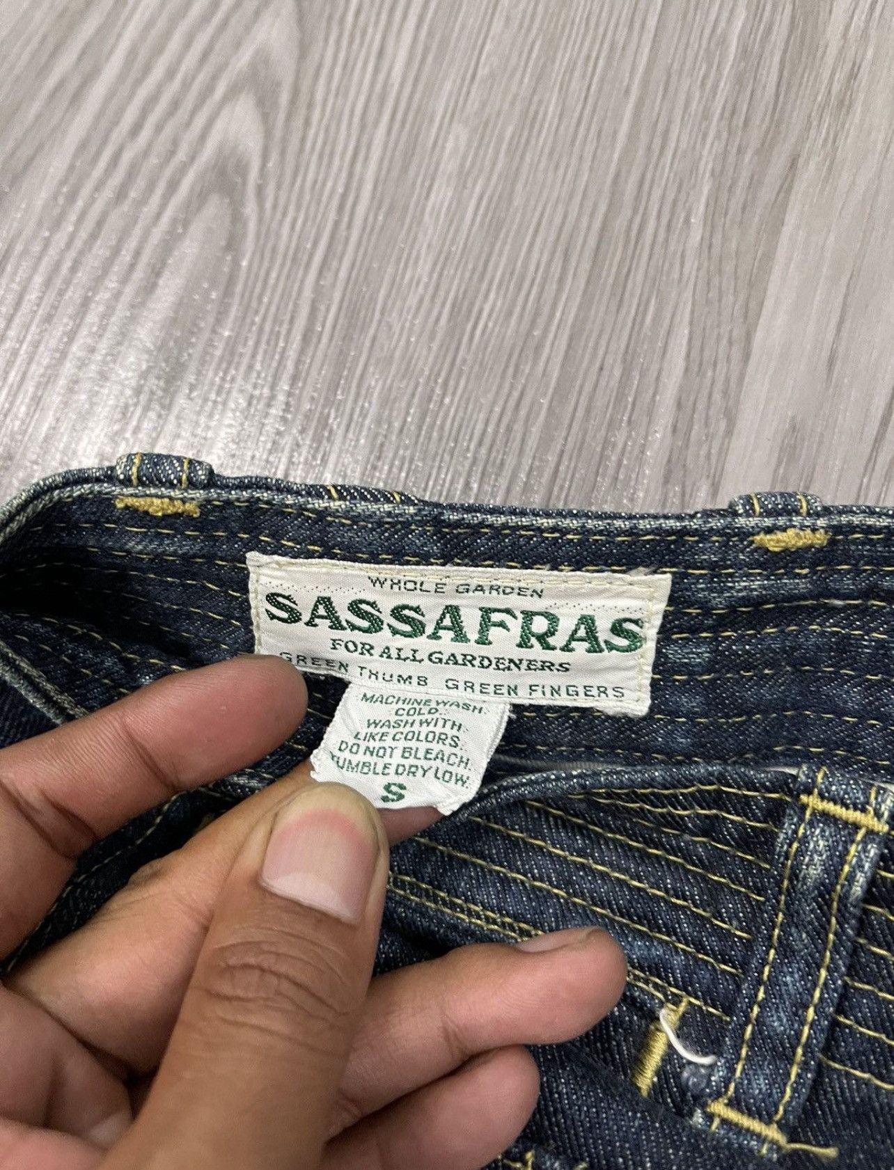 Japanese Brand × Sassafras Sassafras Fall Leaf Gardeners Denim Pant Size US 31 - 6 Thumbnail