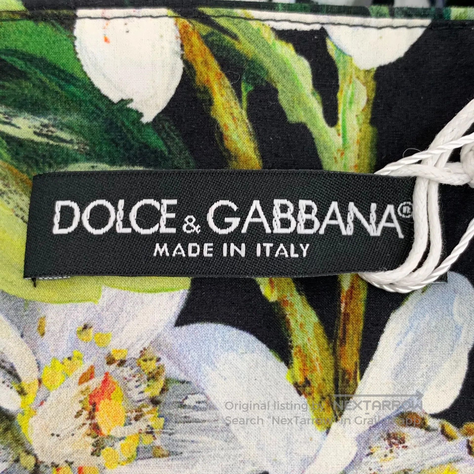 Dolce & Gabbana Dolce Gabbana size M Dark green floral full print cotton c Size 37" - 5 Thumbnail