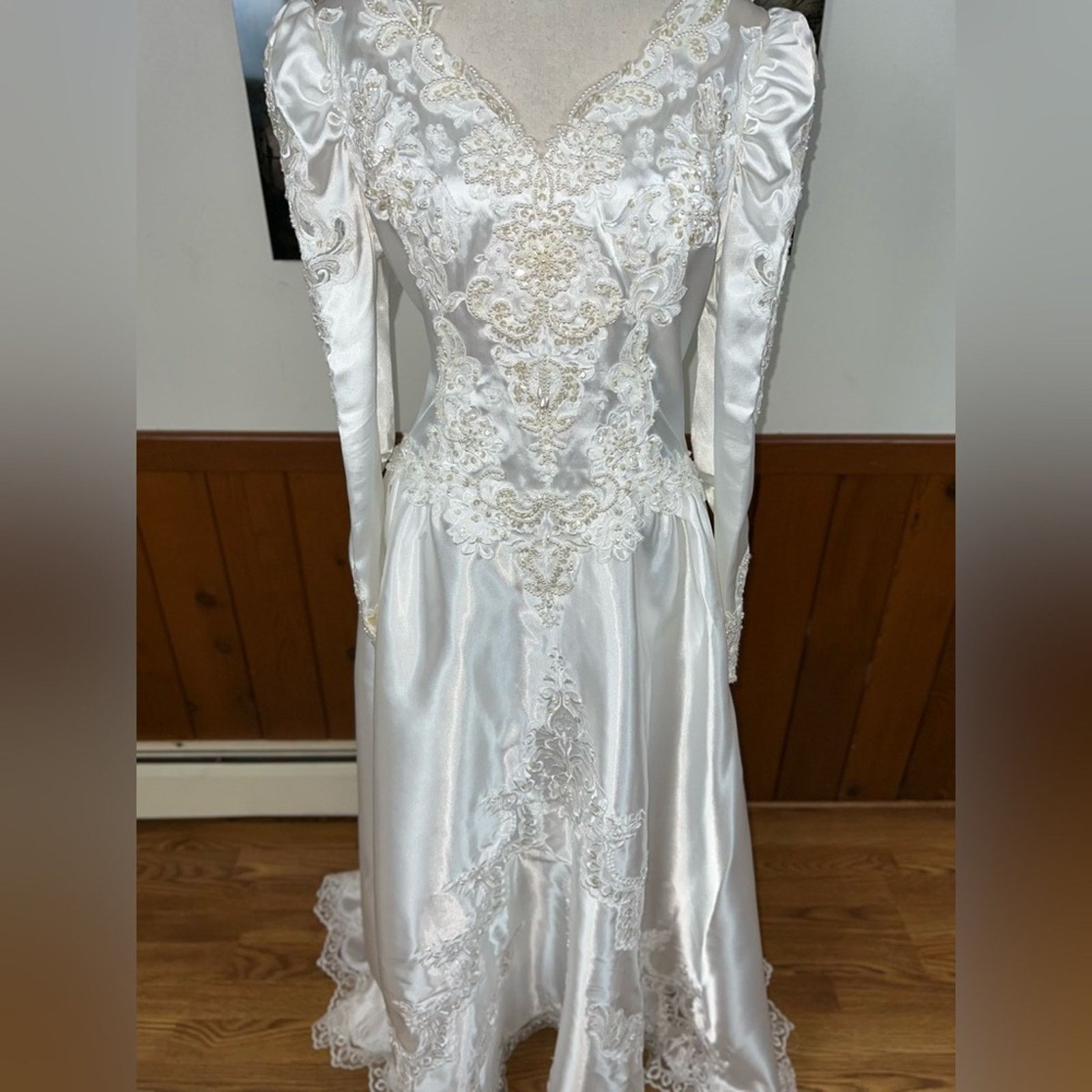 Vintage Gorgeous Vintage 90s Mary’s Bridal Satin Wedding Gown! Size 4XL / US 24-26 - 3 Thumbnail
