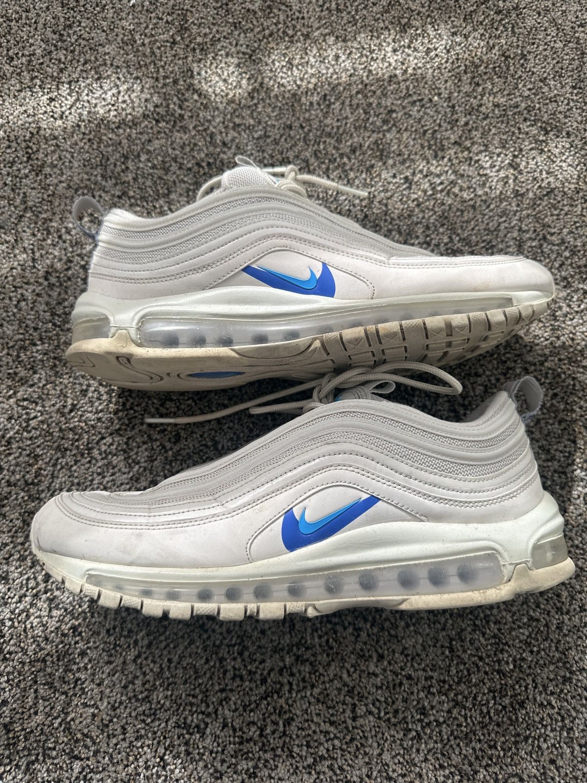 Nike Off white and blue Nike air max 97s Size US 10.5 / EU 43-44 - 1 Thumbnail