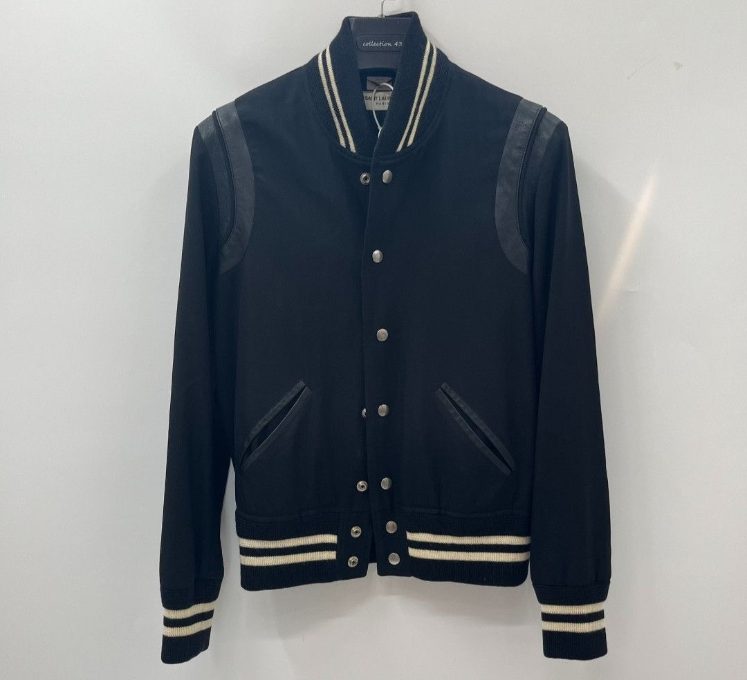 Saint Laurent Paris saint laurent Black Patchwork Leather Baseball Jersey Size US M / EU 48-50 / 2 - 1 Thumbnail