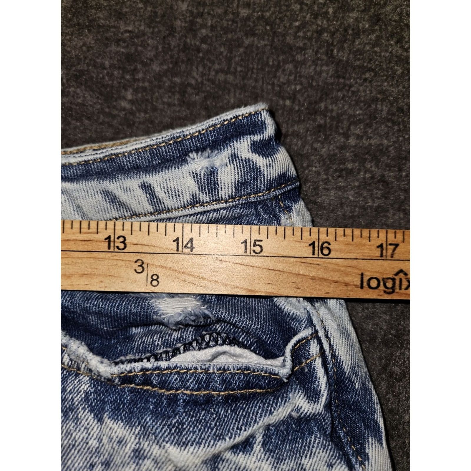 Vintage KanCan Skinny Crop Jeans Women's 9 Stonewash Mid Rise Distressed Grunge City 90s Logo Denim Jeans, Blue, Juniors, 9 Size 30" / US 8 / IT 44 - 4 Thumbnail