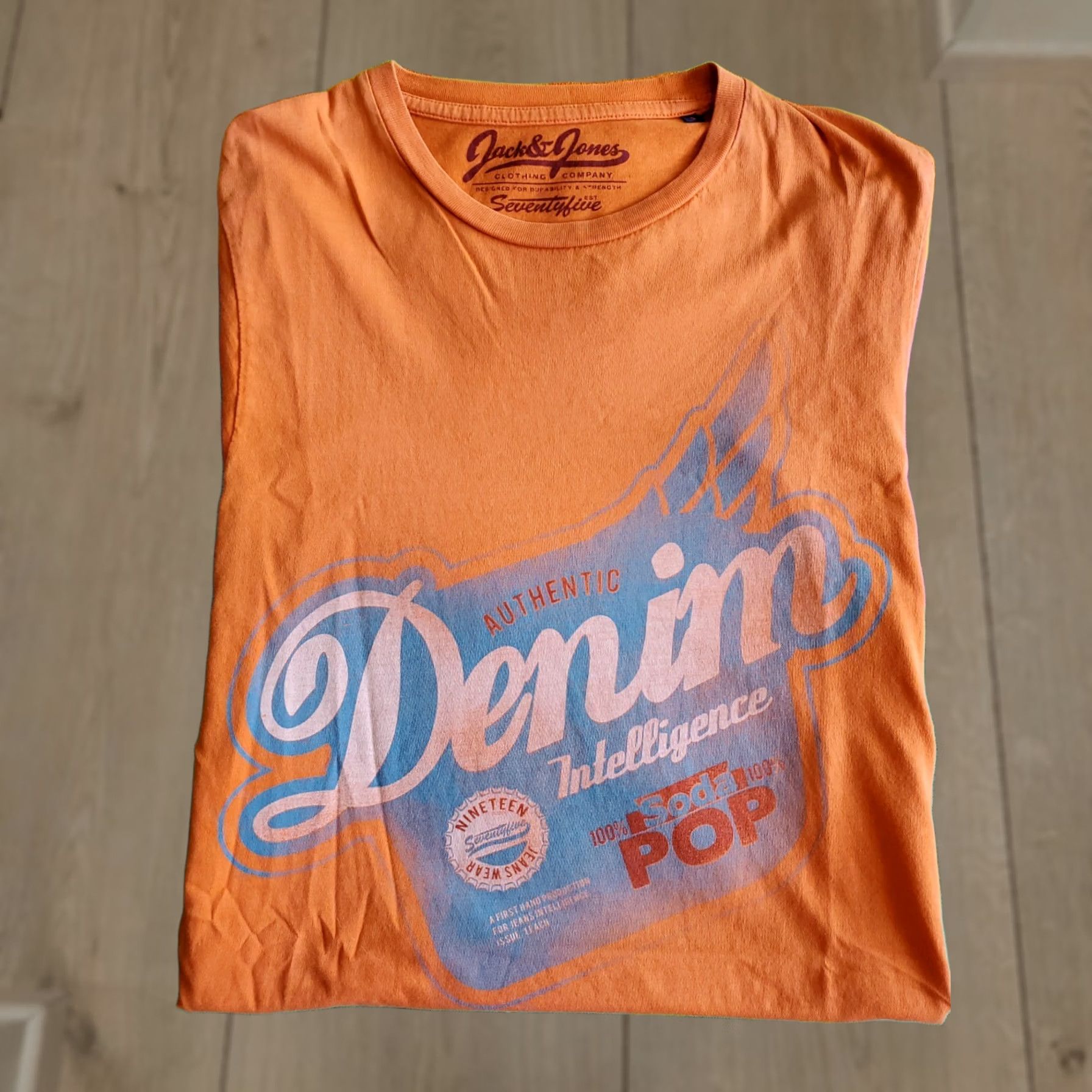 Jack & Jones JACK & JONES T-Shirt Women Crew Neck Orange Denim Cotton Blend Pop XS? No, Size S Size S / US 4 / IT 40 - 1 Thumbnail