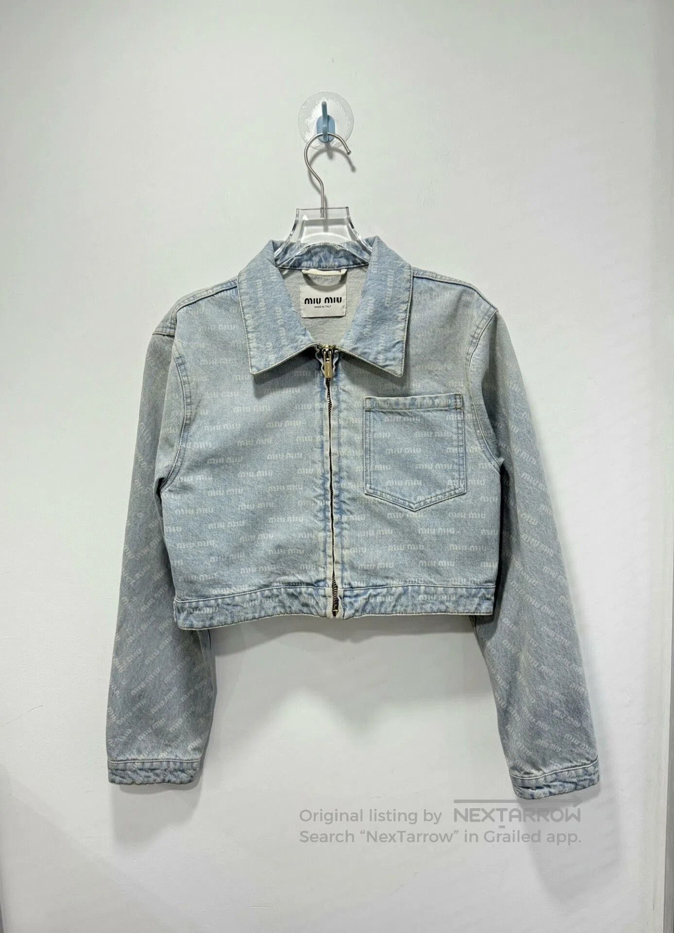 Miu Miu Miu Miu Denim Printed Light Jacket. Size XS / US 0-2 / IT 36-38 - 1 Thumbnail