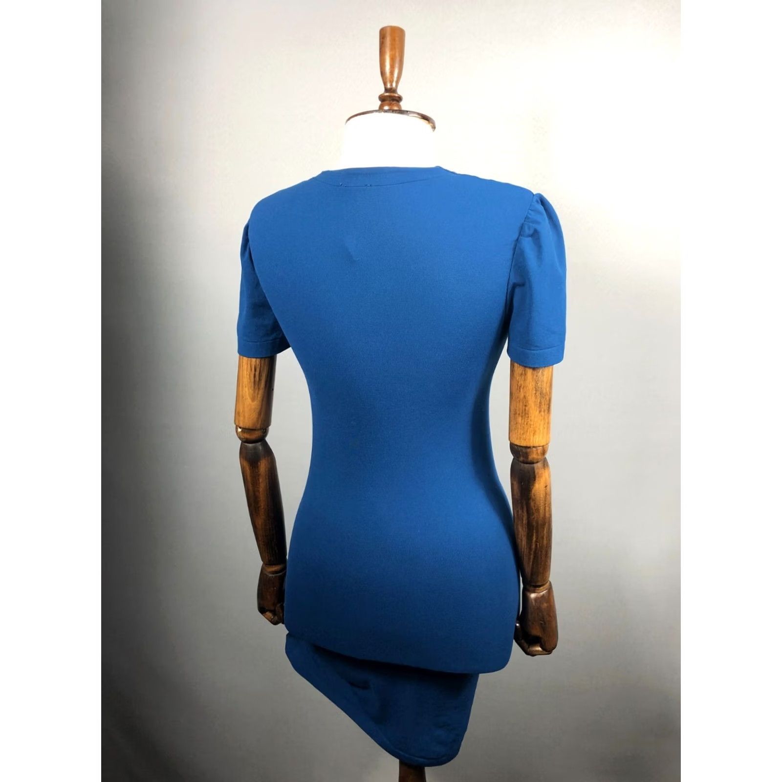 Wolford Wolford Blue Women Dress Nylon Elastane Short Sleeve Scoop Neck Asymmetric Hem Mini Size S Size S / US 4 / IT 40 - 3 Thumbnail