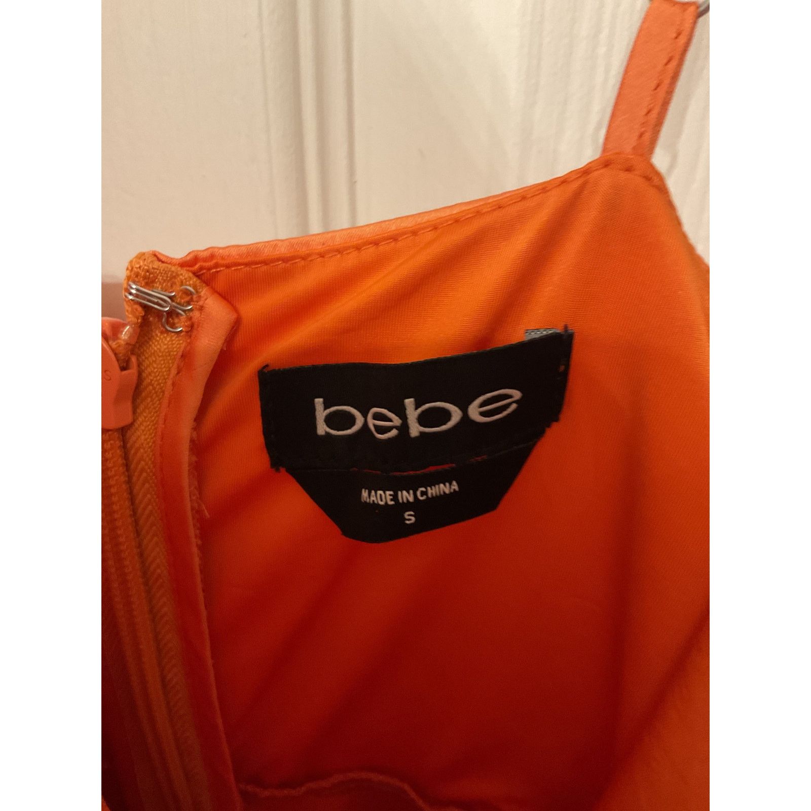 Bebe Bebe Surplice Satin Faux Wrap Mini Dress in Amberglow, S Size S / US 4 / IT 40 - 6 Thumbnail