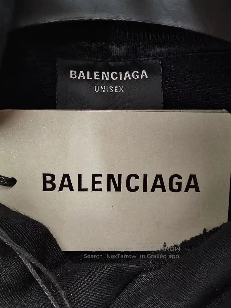 Balenciaga Balenciaga Black Hoodie with Distressed Design. Size US M / EU 48-50 / 2 - 5 Thumbnail