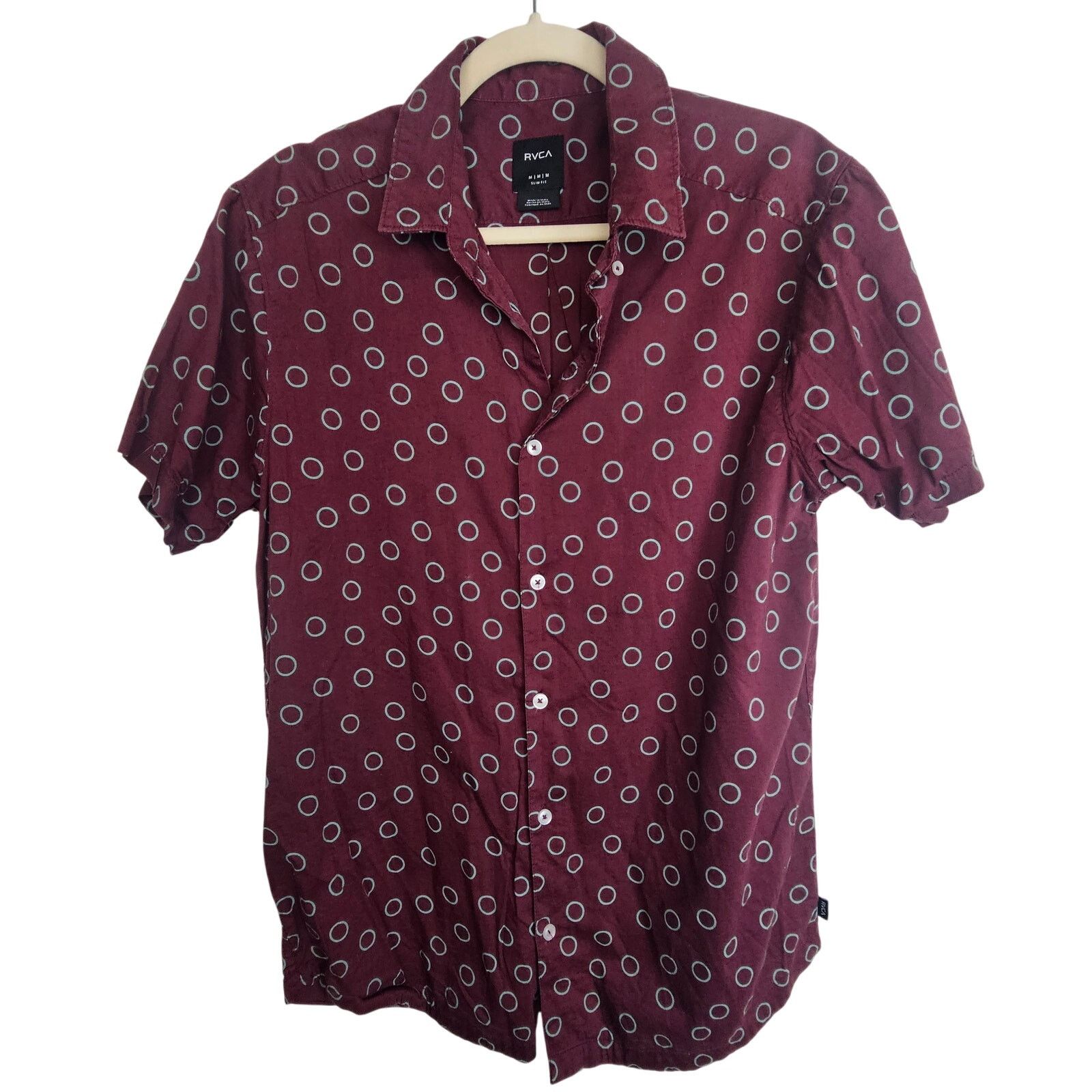 RVCA RVCA Mens Geometric Print Button Shirt Sz M Slim Fit Preppy Size US S / EU 44-46 / 1 - 1 Thumbnail