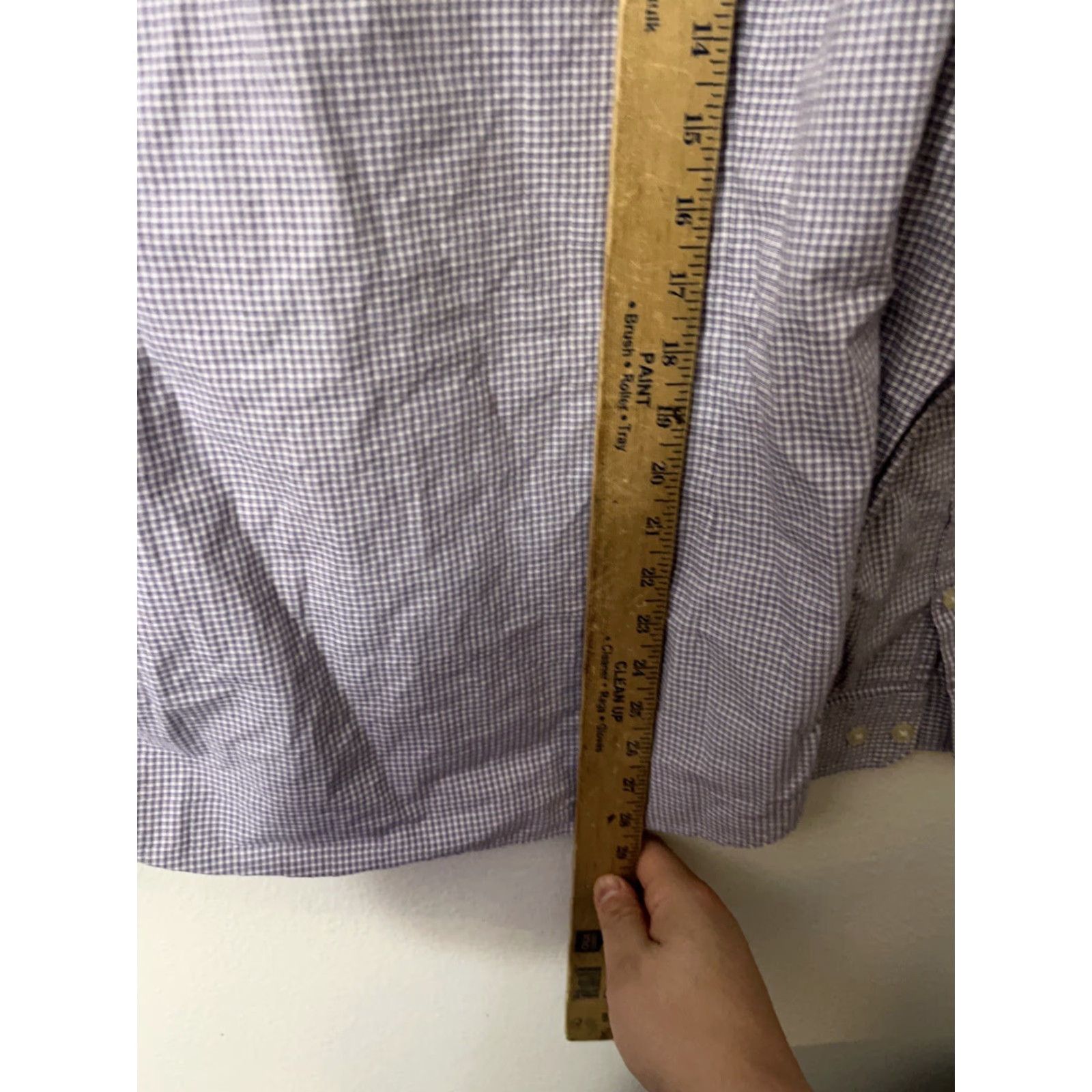 Express Express Dress Shirt Purple Plaid Solid Button Shirt Adult Medium Mens Size 40R - 4 Thumbnail