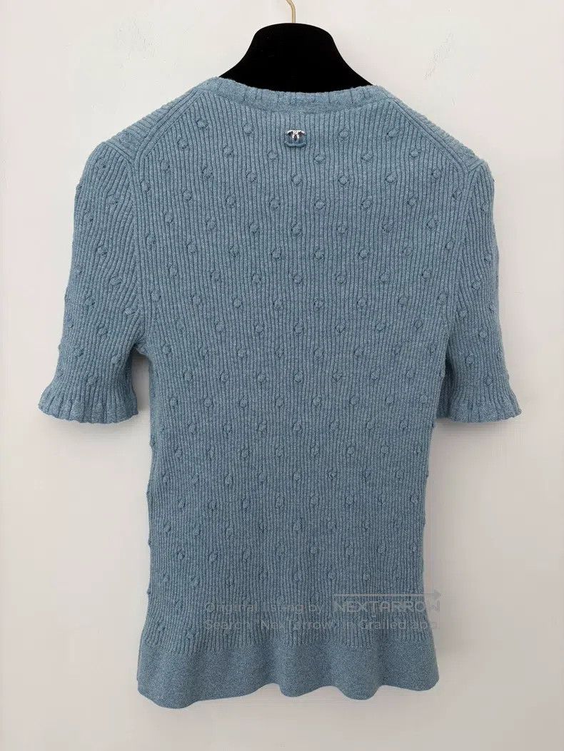 Chanel Chanel Blue knitted short sleeves Size XS / US 0-2 / IT 36-38 - 2 Thumbnail