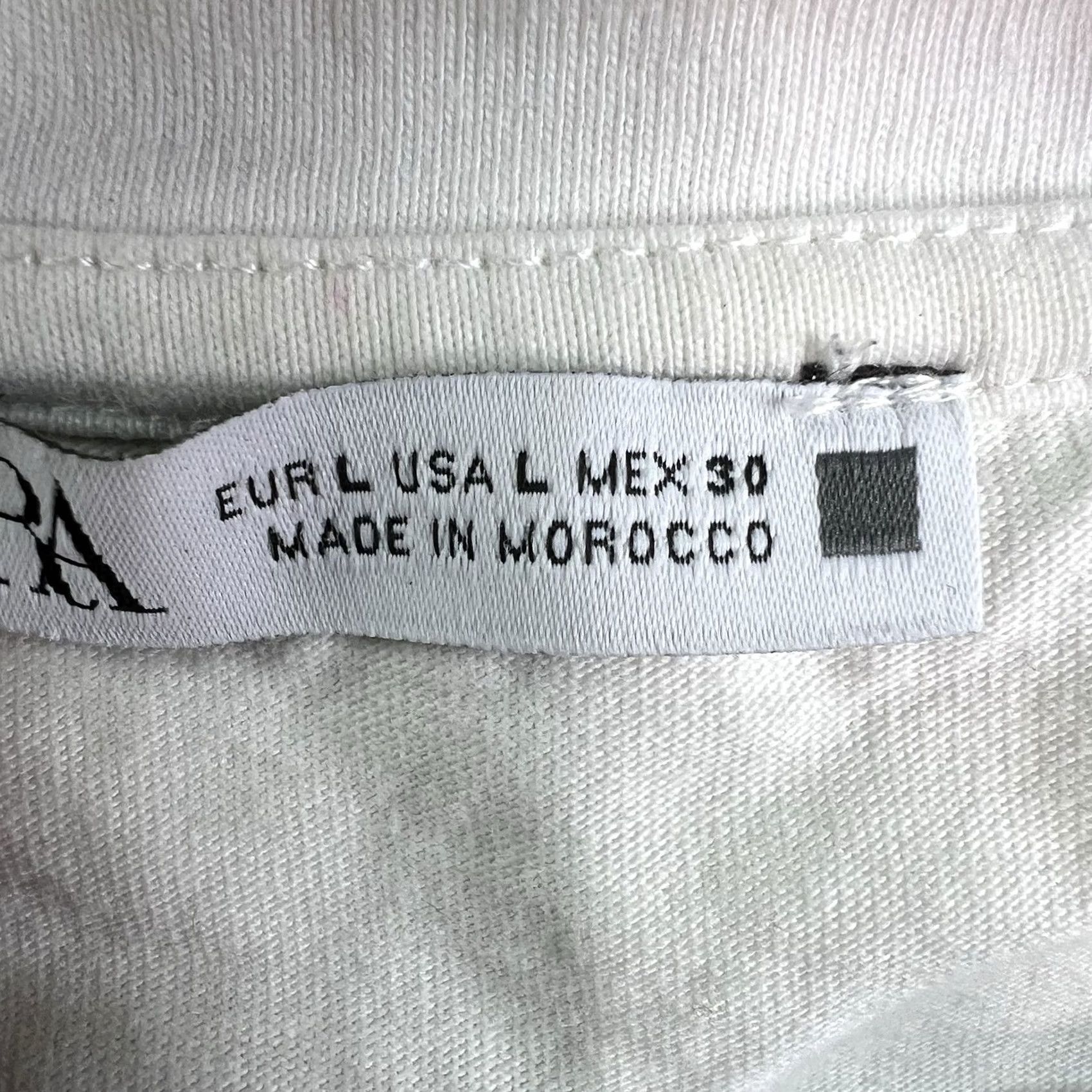 Zara Zara Blouse Womens White Attached Scarf Colorblock L Shirt Casual Sleeve Knit Cotton Polyester Round Neck Size L / US 10 / IT 46 - 5 Thumbnail