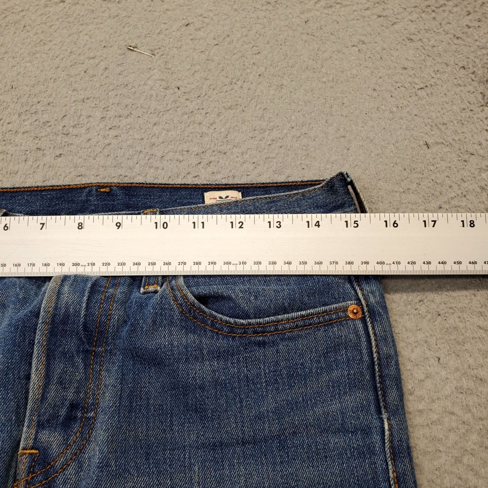 Levi's Levi's Straight Jeans Womens 28 Blue Denim White Oak Cone Frayed Hem Button Fly Jeans Size 28" / US 6 / IT 42 - 6 Thumbnail